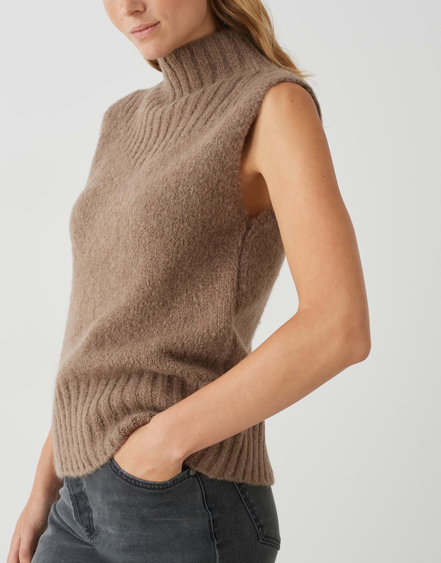 OPUS Pullunder Grobstrickpullunder POGETI Regular mit Wolle