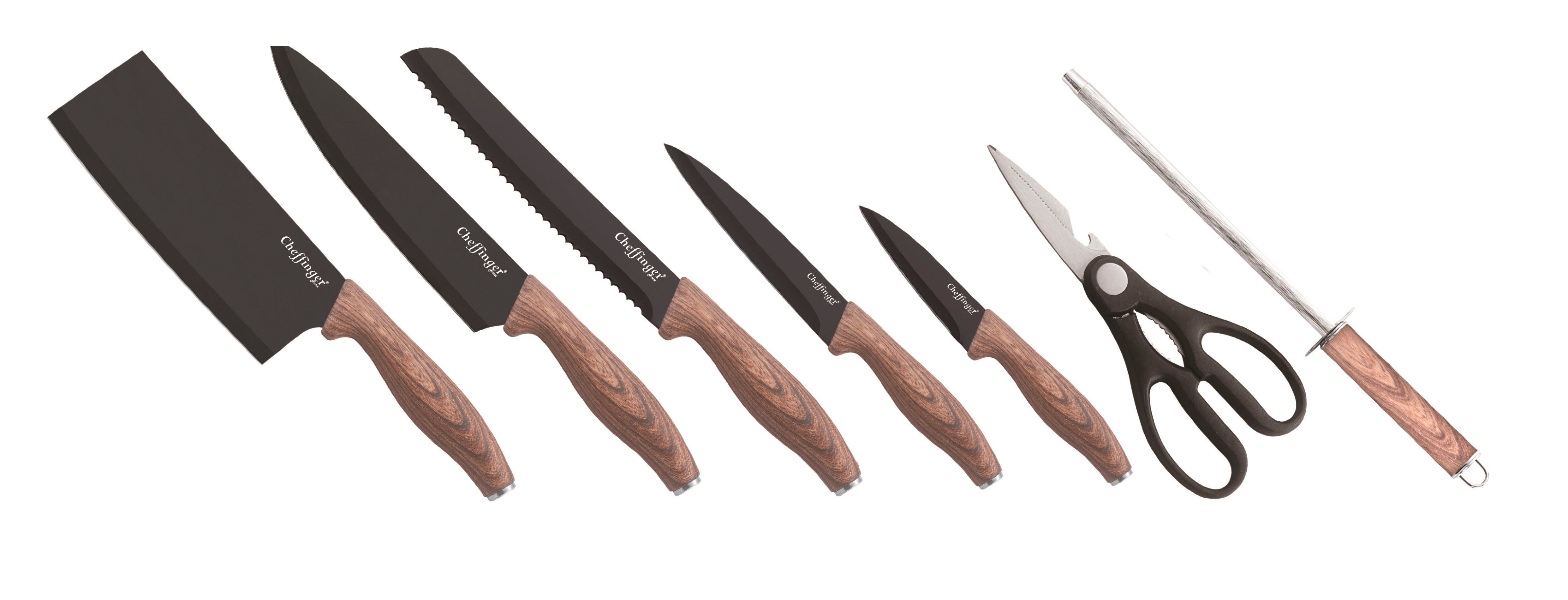 Messer Messerblock Messer-Set tlg. 8 Cheffinger drehbar Messerständer Messerset (8-tlg) Kochmesser