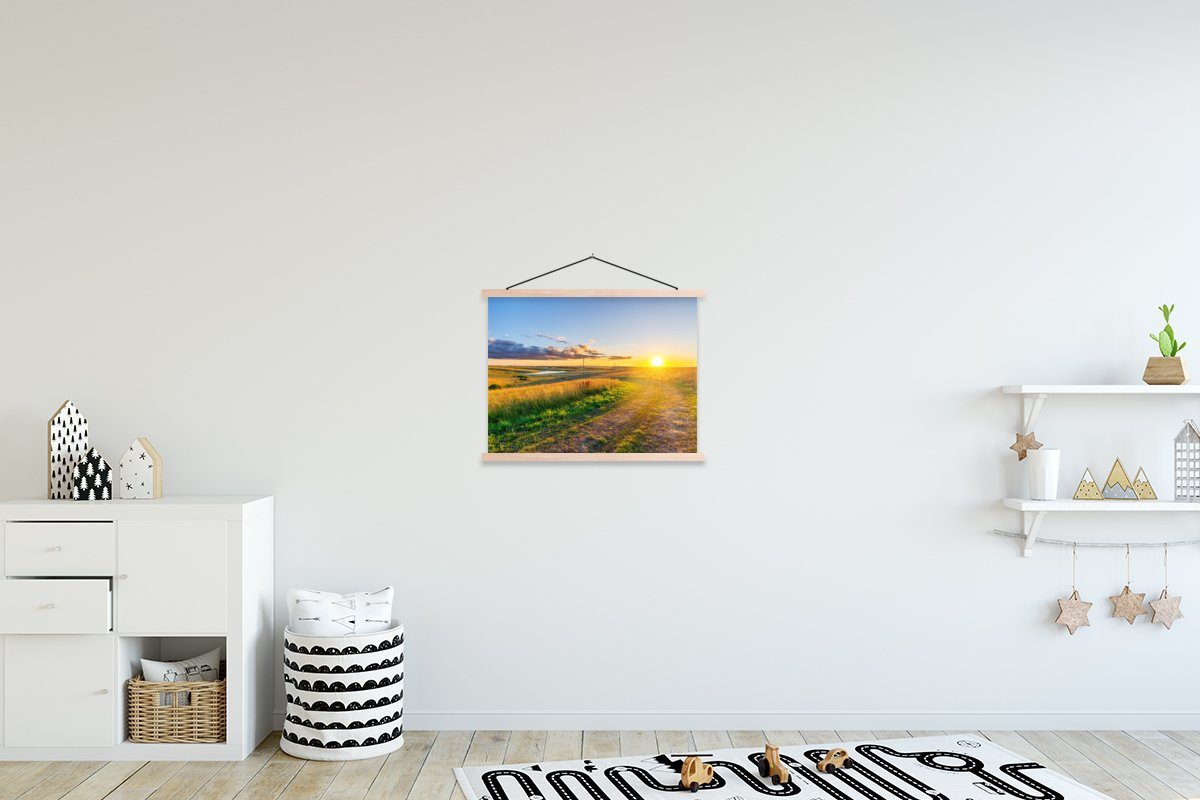 MuchoWow Poster Sonne - Natur - Landschaft, (1 St), Posterleiste, Textilposter für Wohnzimmer, Bilderleiste, Magnetisch