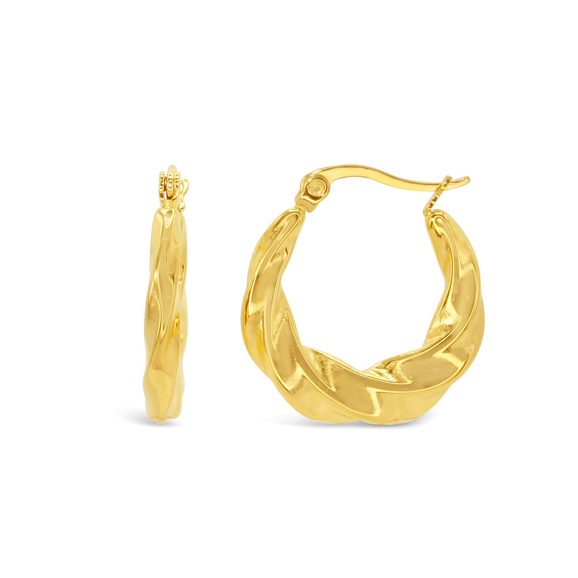 Luxuriöse auffällige Creolen im Swirl-Design MAMMA MIA 18K-doppelt vergoldet