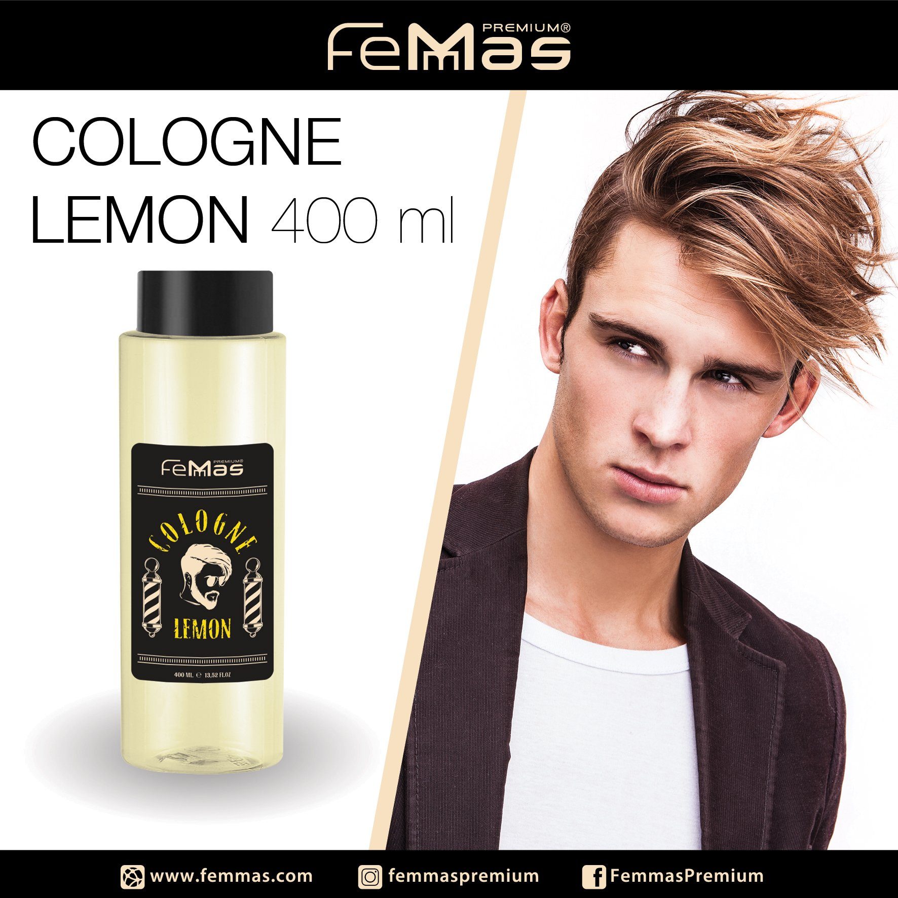 Premium Cologne de Stück Eau 400ml Cologne 2 Lemon FemMas Femmas
