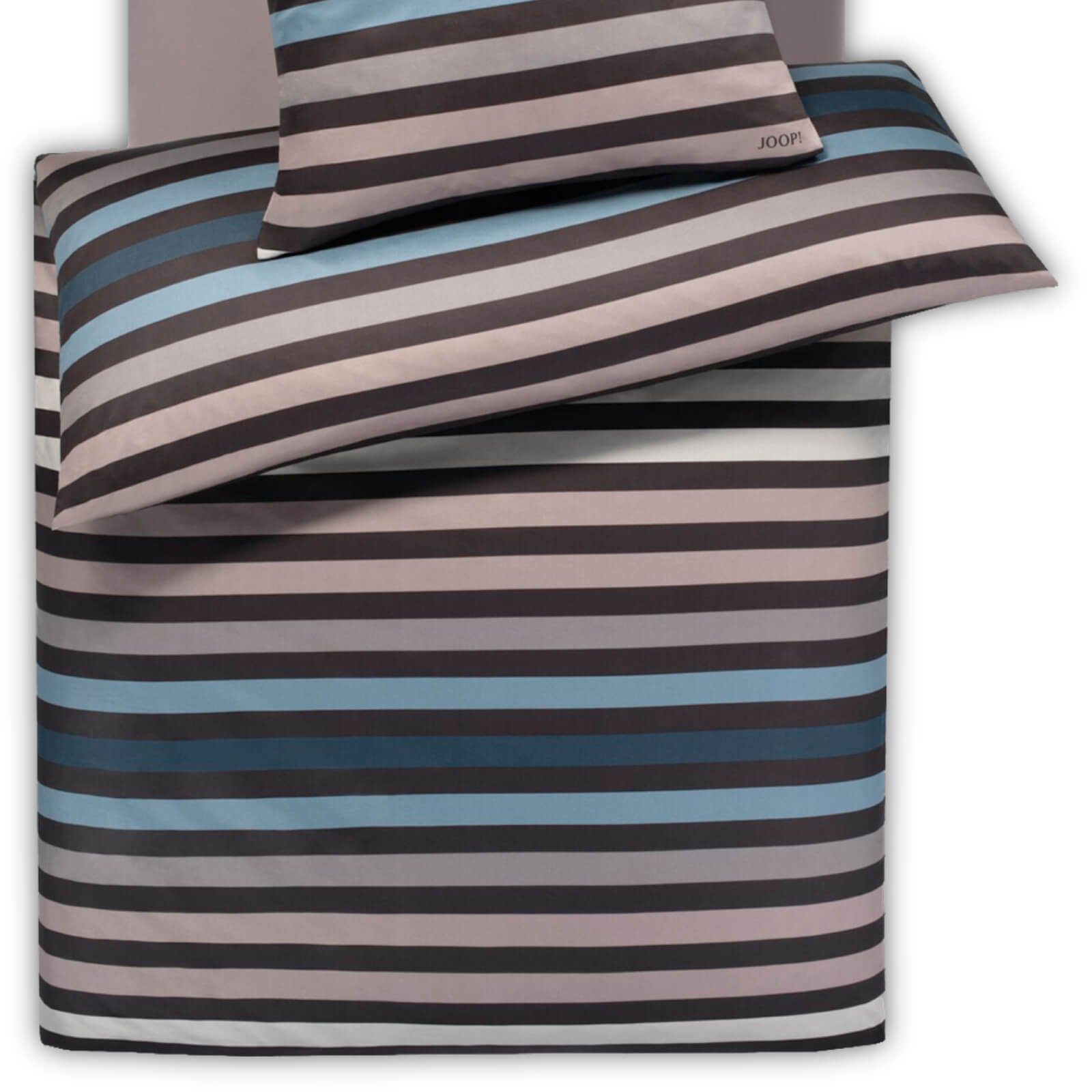 JOOP! Bettwäsche Tone 4103 7 Stone, Mako-Satin, 2 teilig, Streifen, Gestreift, Quer-Streifen