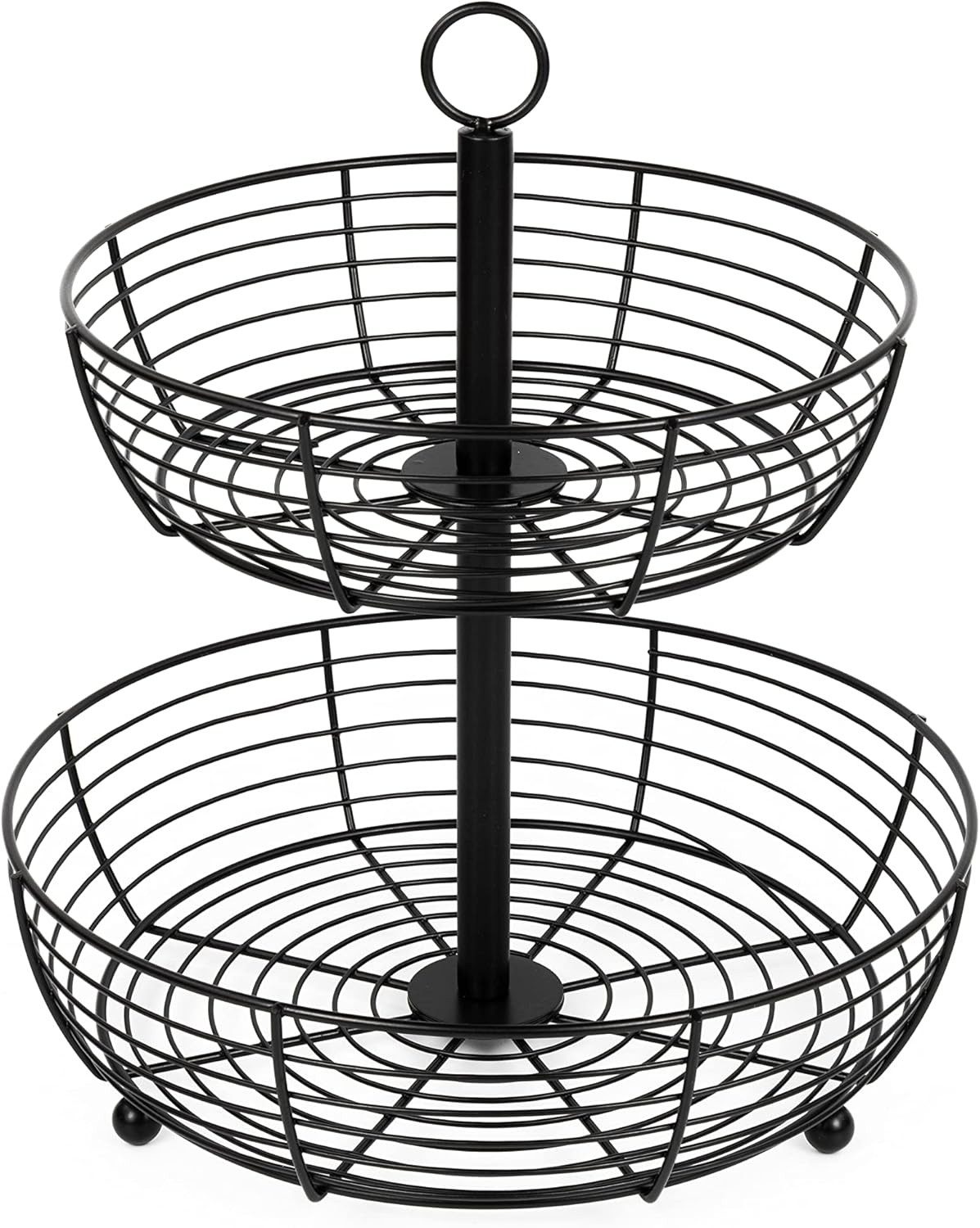 FELIXLEO Obstschale Etagere 2 Stöckig Große Obstschale Obstkorb Stilvoll H33cm D29cm