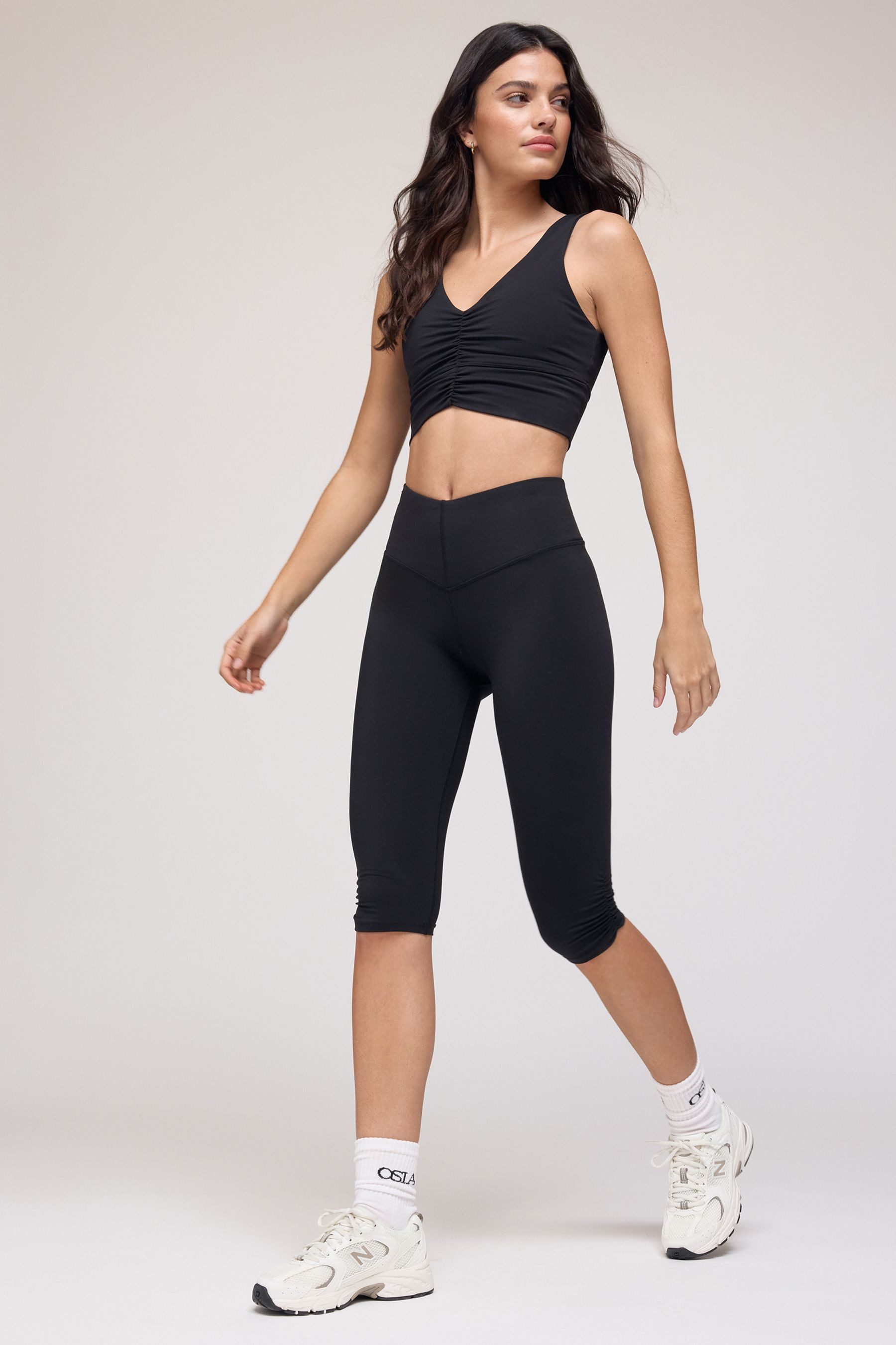 Osia Leggings OSIA geraffte Capri (1-tlg)