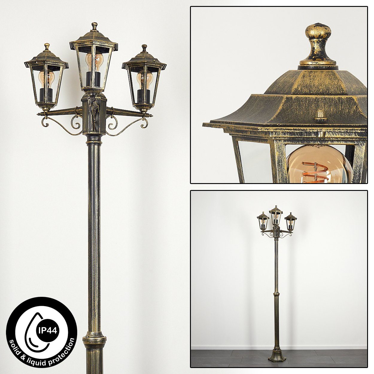 hofstein Außen-Stehlampe Wegeleuchte aus Metall/Glas in günstig online kaufen