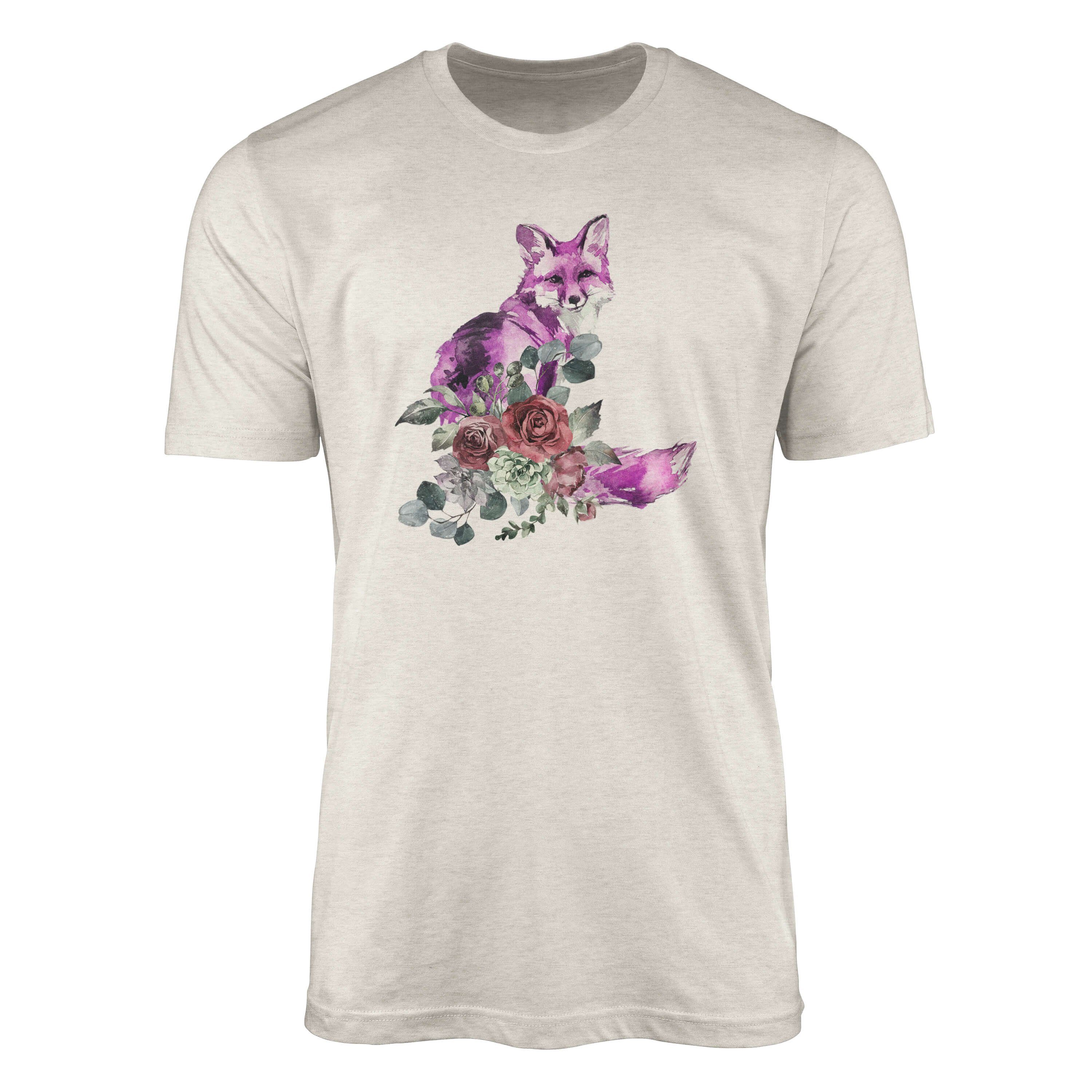 Sinus Art T-Shirt »Herren Shirt 100% gekämmte Bio-Baumwolle T-Shirt  Aquarell Fuchs Blumen Motiv Nachhaltig Ökomode aus« (1-tlg) online kaufen |  OTTO