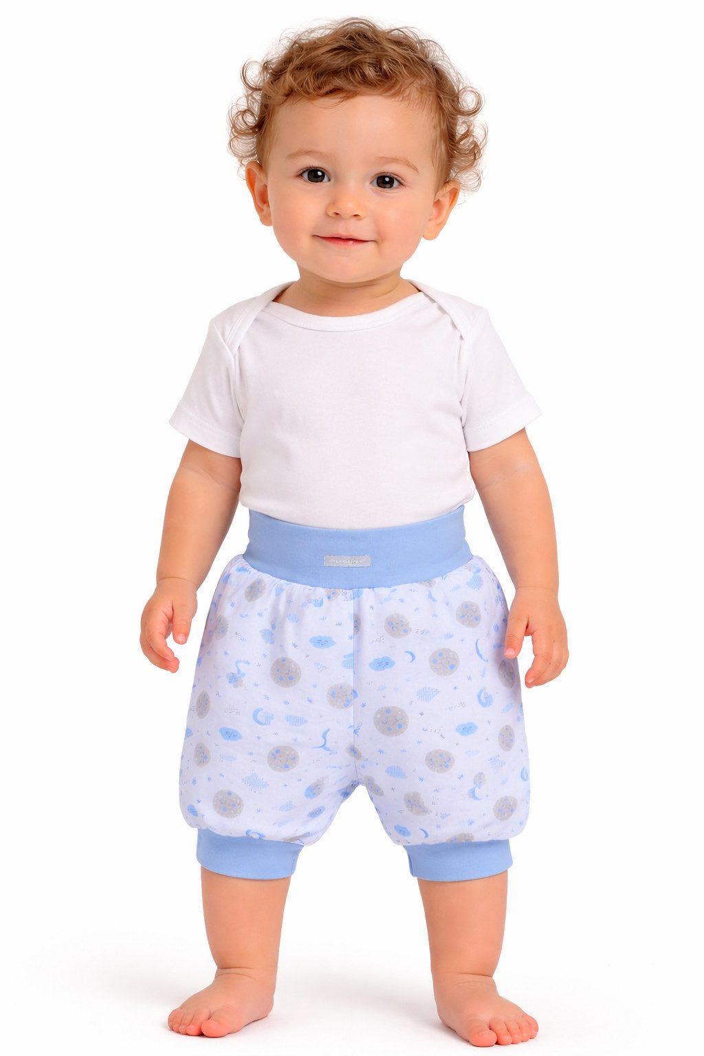 La Bortini Shorts Baby Sommer Shorts kurze Hose in Blau Pumphose gemustert 62 68 74 80 86 92 98