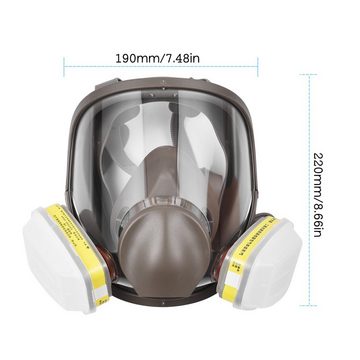Tidyard Verkleidungsmaske Wiederverwendbare 6800 Gasmaske, (Atemschutzmaske Vollmaske, 1-tlg), Lackieren von organischem Dampfschweißen, anderem Arbeitsschutz