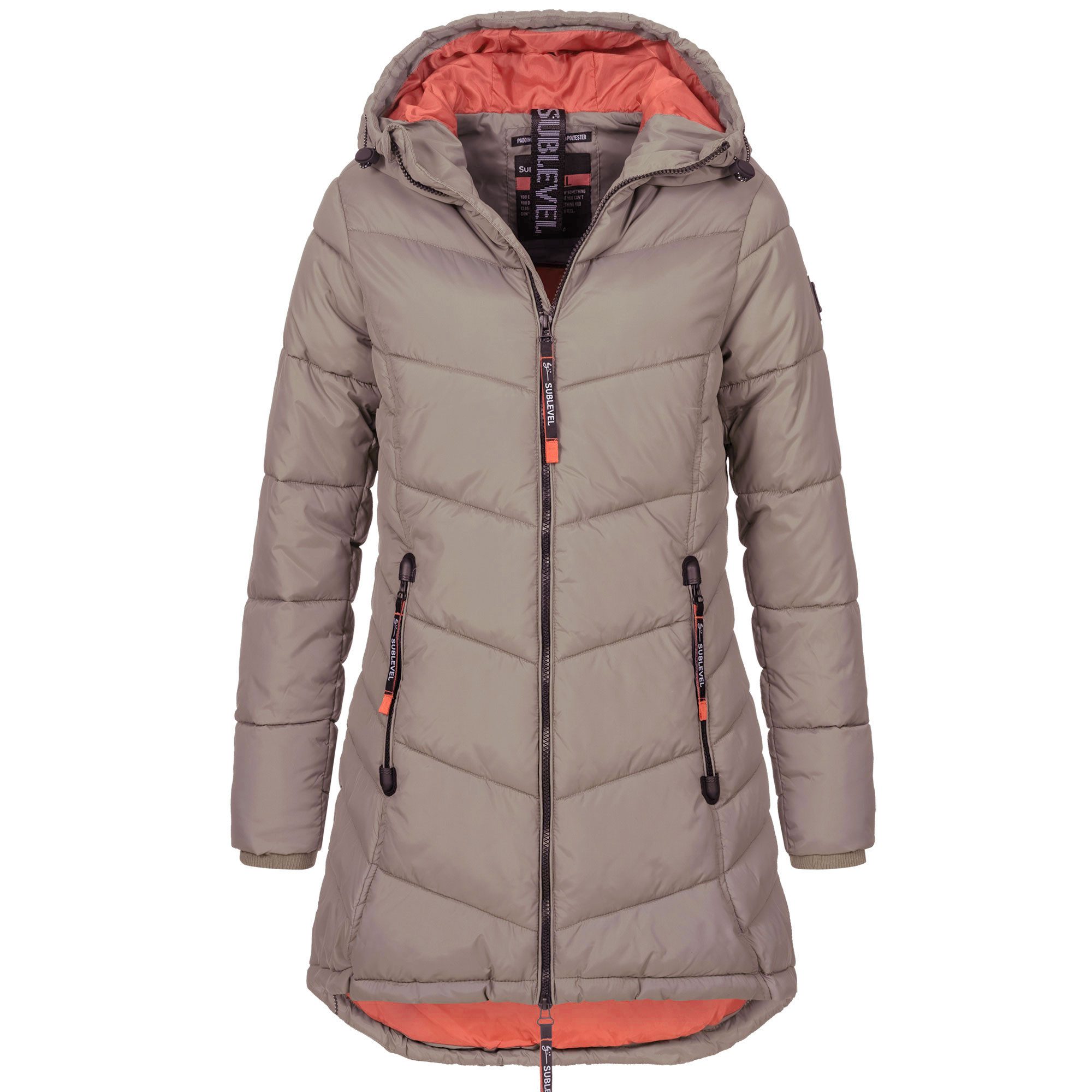 SUBLEVEL Steppjacke Damen Mantel mit Kapuze günstig online kaufen