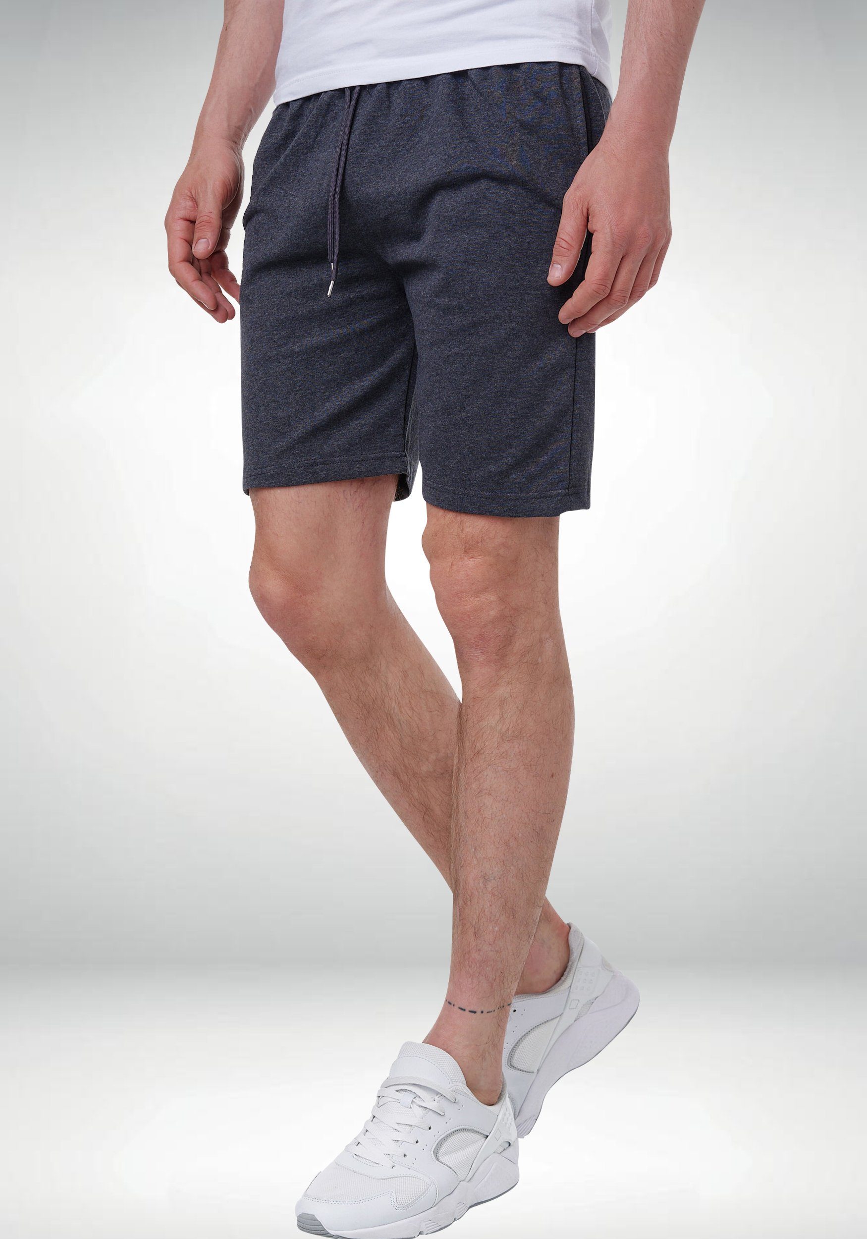 Smith & Solo Sporthose Shorts Herren kurze Hose (1-tlg) Baumwolle Dunkelgrau