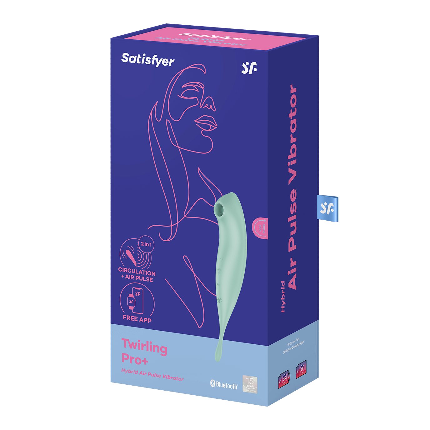 Druckwellen- "Twirling Mint Satisfyer App"; Connect Klitoris-Stimulator Auflegevibrator, Satisfyer Pro & (1-tlg)