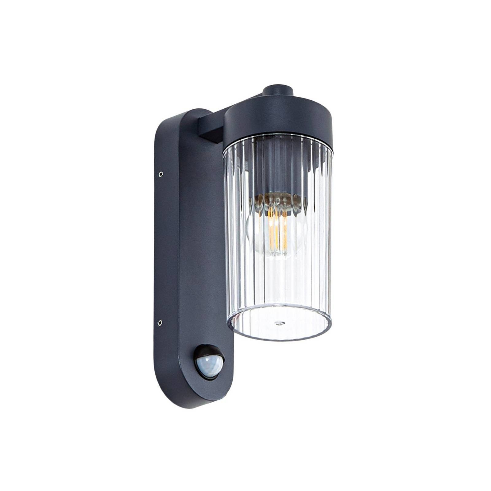Lindby Außen-Wandleuchte Kaliro, Metall, Schwarz IP54, 1 x 15 W LED