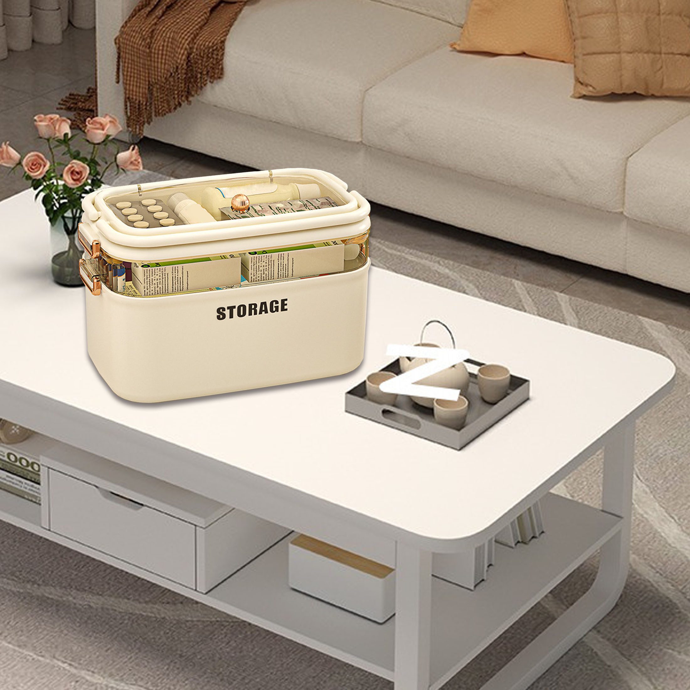 YINDN Aufbewahrungsbox 3 Schichten Apothekenbox, Tablettenbox günstig online kaufen
