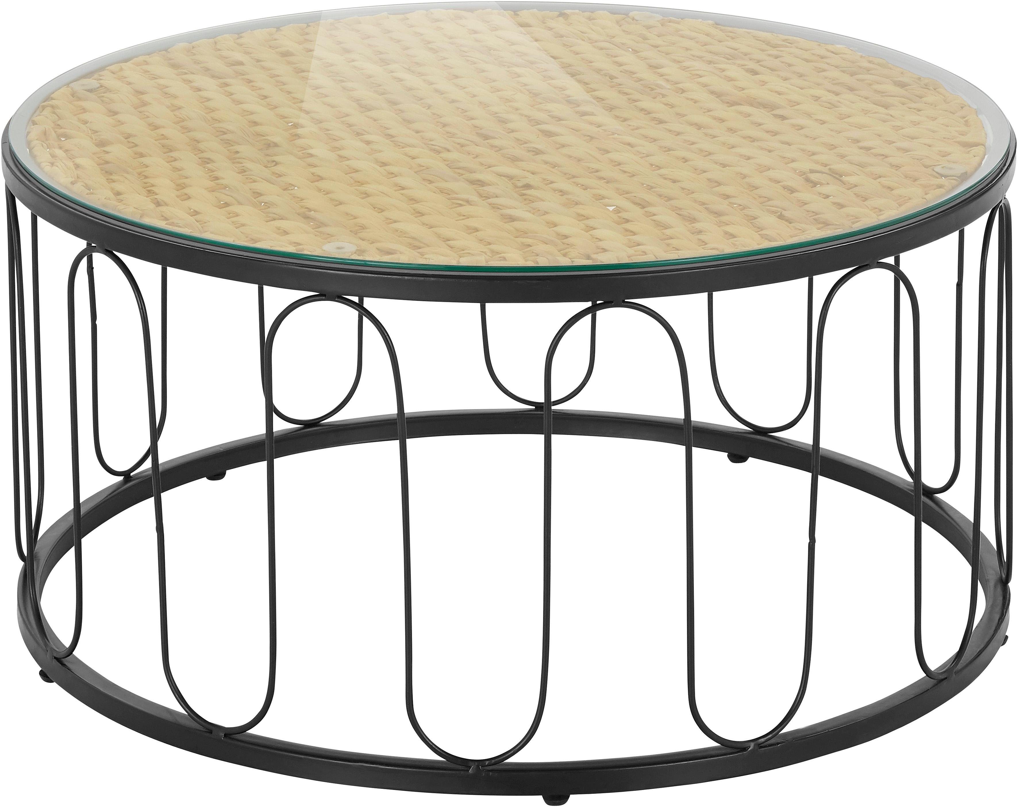 Home affaire Couchtisch Sudbury, geflochtene Wasserhyazinthe, günstig online kaufen