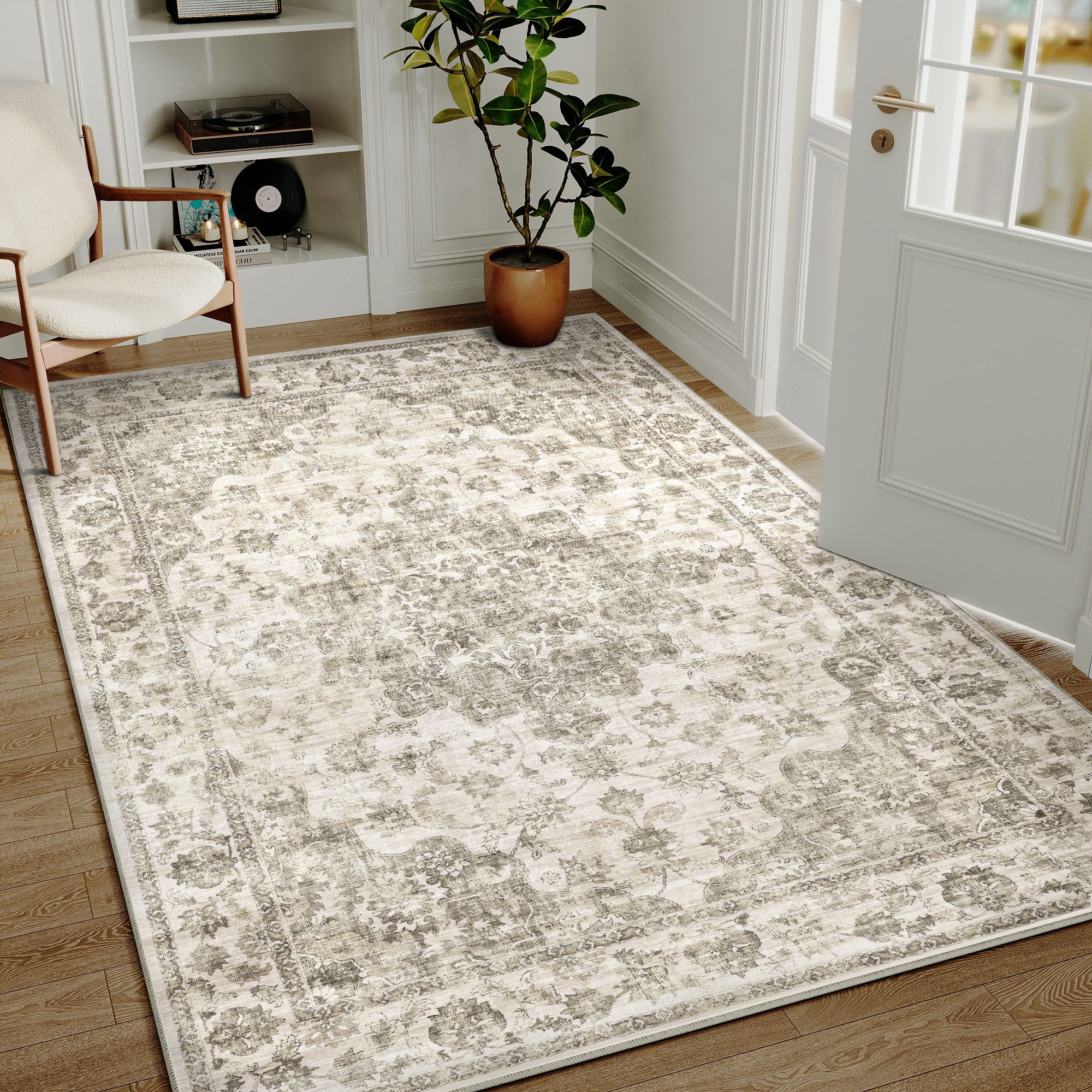 PURECOZY Teppich Wohnzimmerteppich, rutschfester Teppich, Vintage Stil, rechteckig, Höhe: 6.1 mm, geeignet für verschiedene Innenräume, 160x230cm