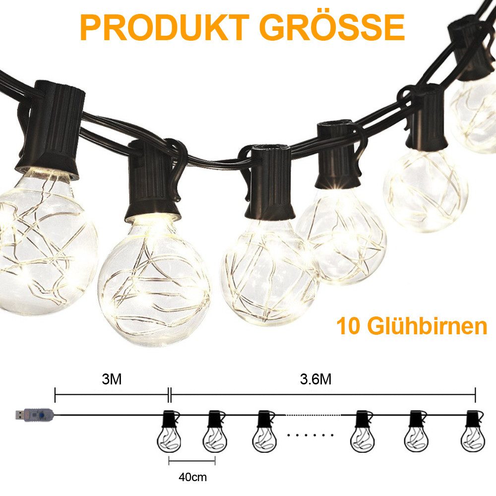 Qualra Lichterkette G40 Glühbirnen Lichterkette Außen günstig online kaufen