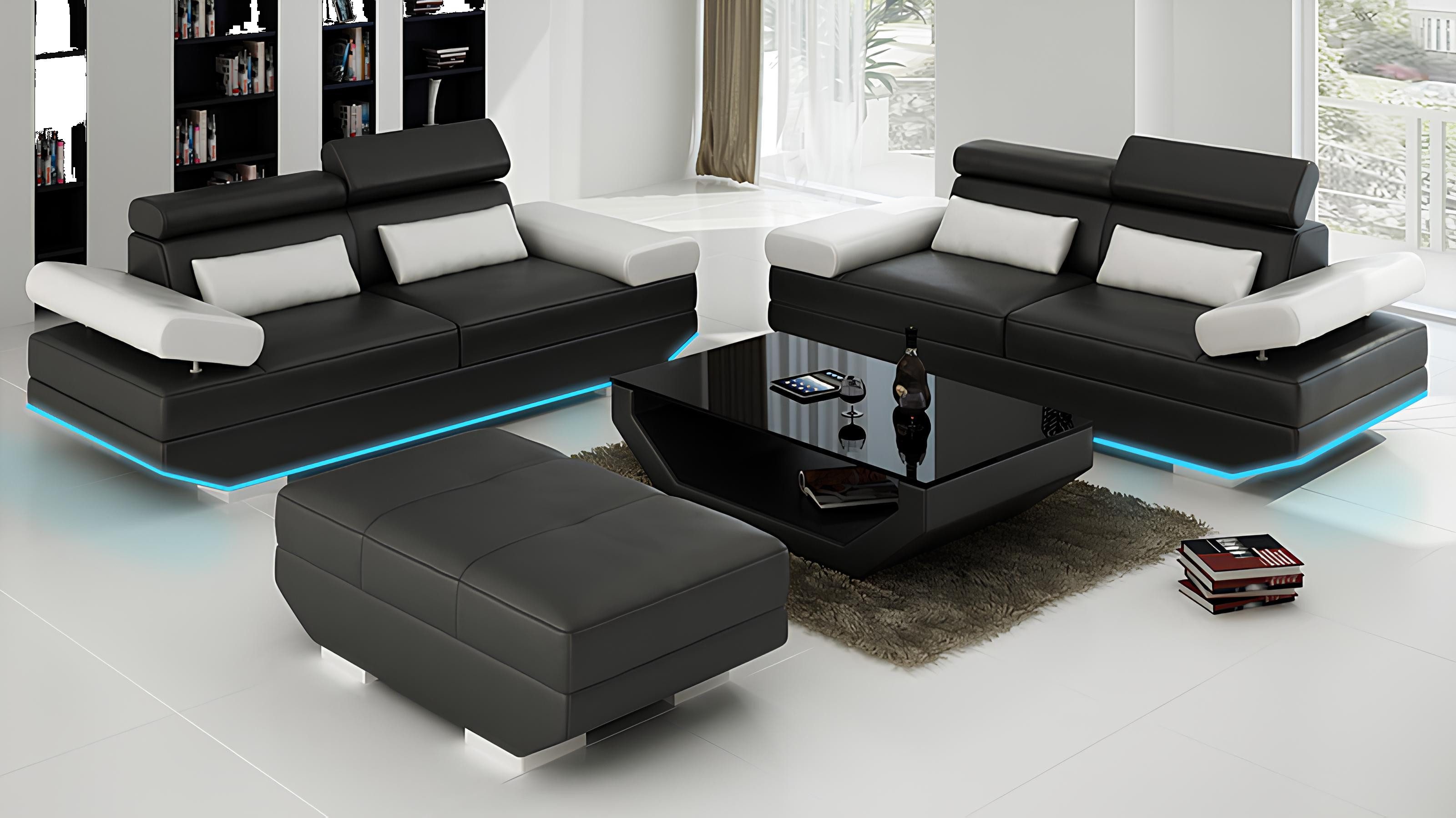 Xlmoebel Polstergarnitur Elegantes Ledersofa K5009E in modernem Design und hoher Qualität, (Sofa K5009E), Hergestellt in Europa