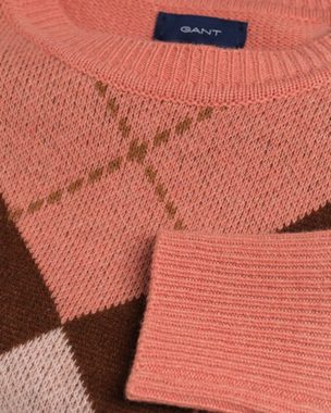 Gant Strickpullover Rundhals-Pullover mit Argyle-Muster