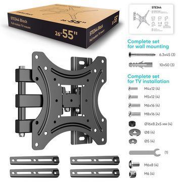 ONKRON TV-Wandhalterung 26"-55" VESA 75x75-400х400 bis 40 kg TV-Wandhalterung, (bis 55,00 Zoll, TV Wandhalterung, TV Wandhalterung, schwenkbar, neigbar, ausziehbar)