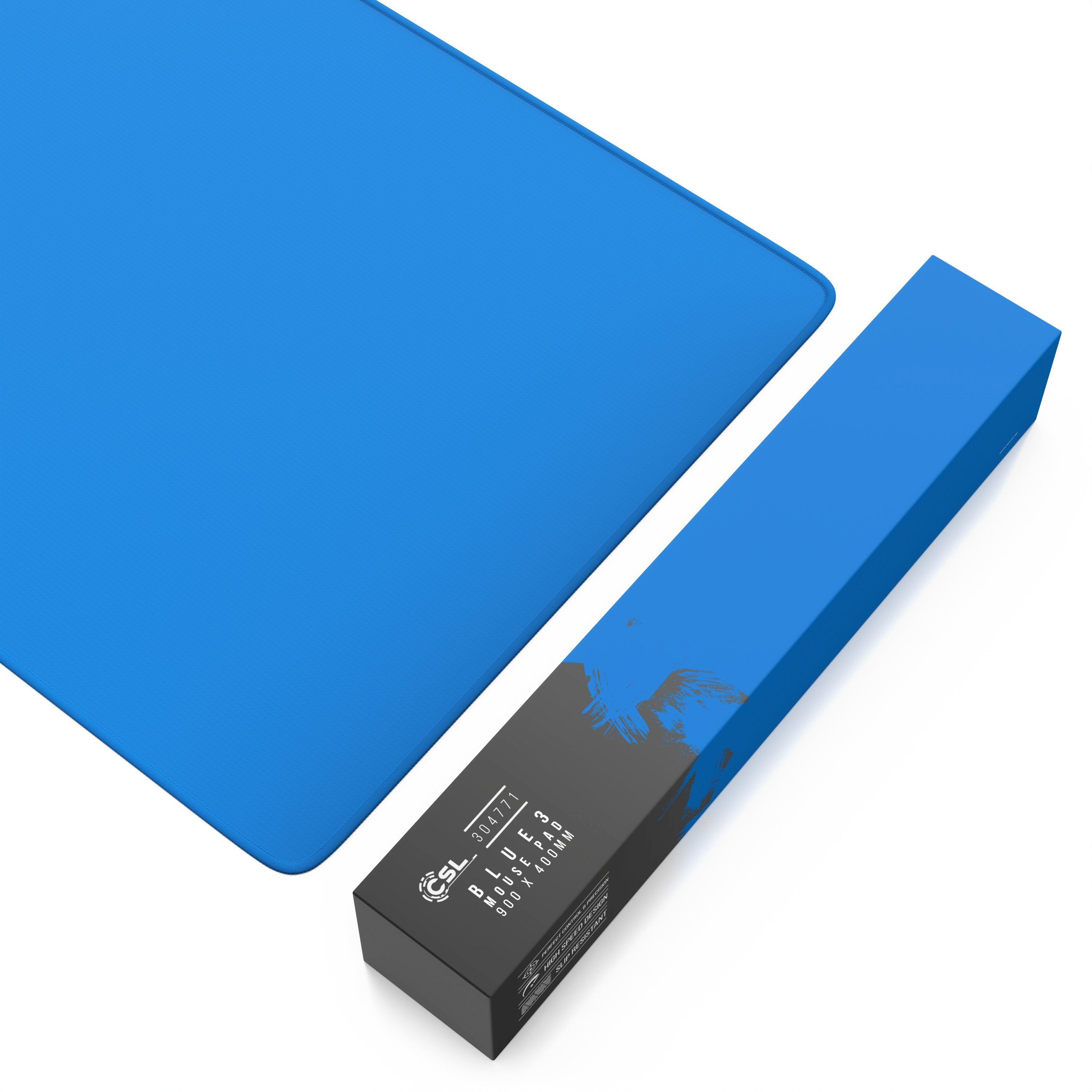 CSL Gaming Mauspad XXL Speed Mousepad 900 x 400 x 3 mm, große Tischunterlage (1-St), rutschfest, abwaschbar, Geschwindigkeit & Präzision, dunkelblau – Bild 4 von 5