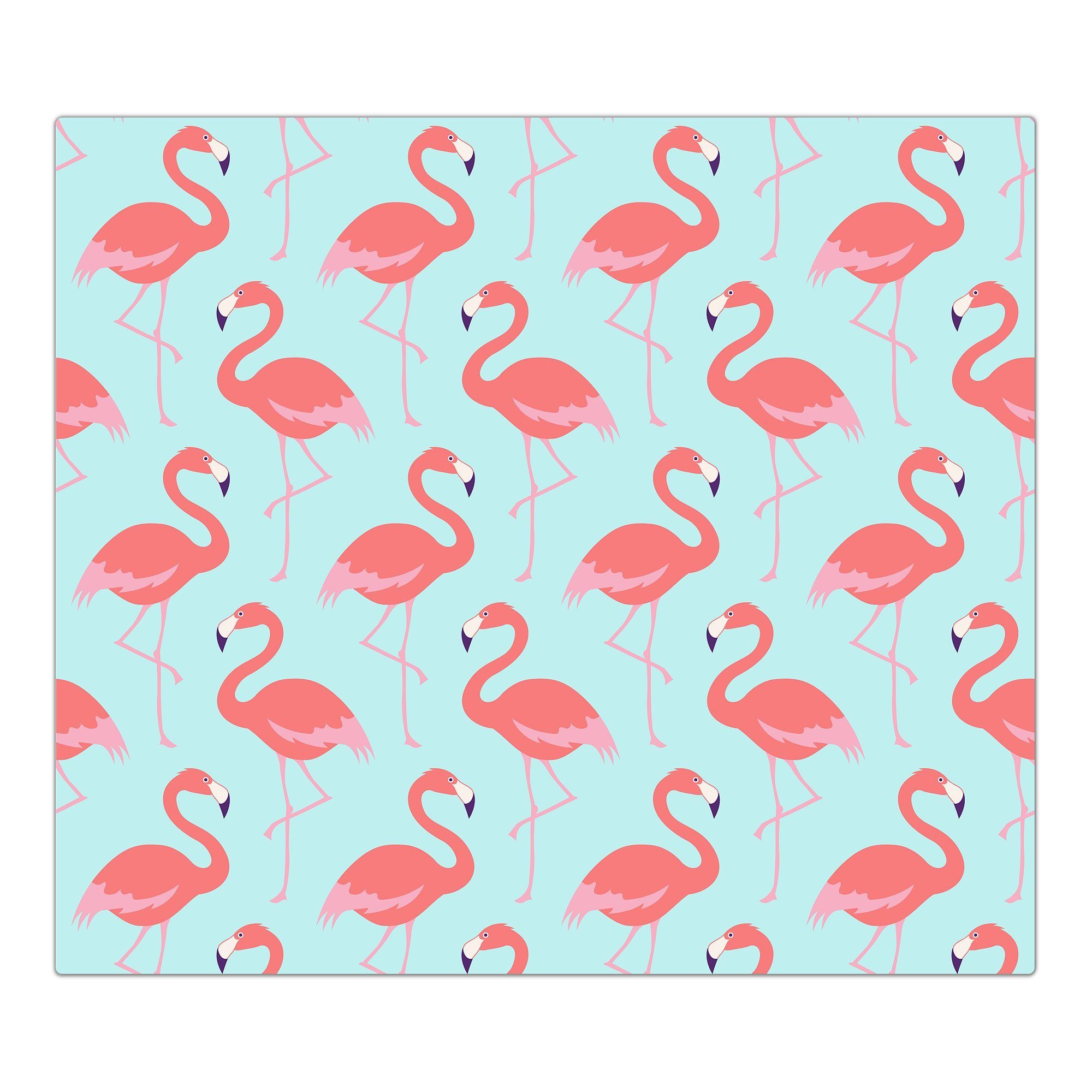 Primedeco Herd-Abdeckplatte Herdabdeckplatte Spritzschutz aus Glas Flamingos, Glas, (1 tlg)