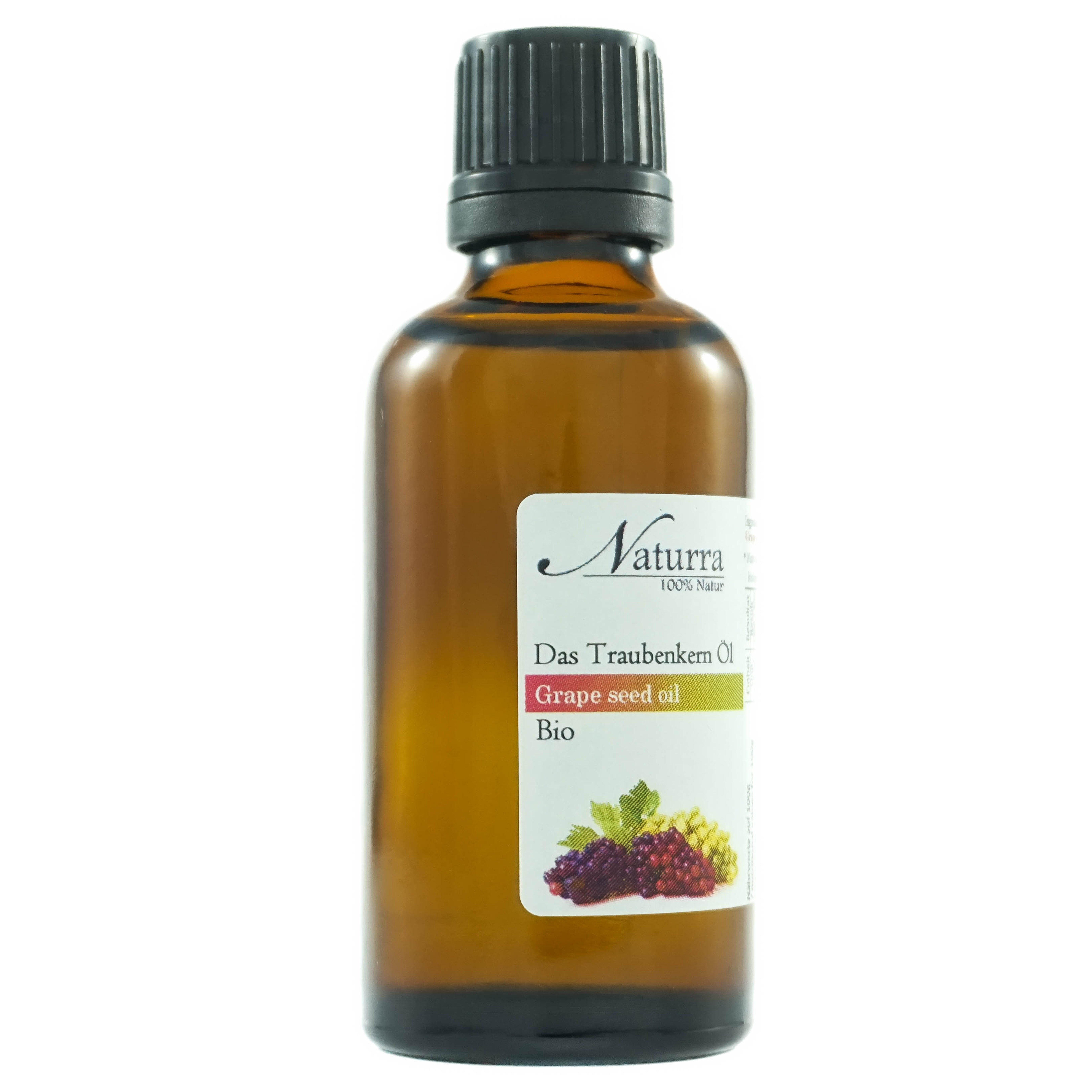 Naturra Körperöl Traubenkernöl Bio kaltgepresst unraffiniert Premiumqualität im Glas, Upcycling Beauty, Premium in Lebensmittelqualität, Omega-Öl, EU-Anbau