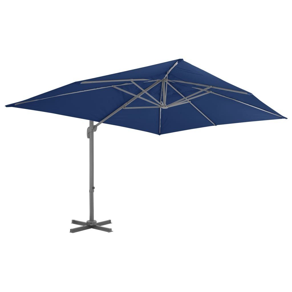 vidaXL Sonnenschirm Ampelschirm mit Aluminium-Mast 4x3 m Azurblau
