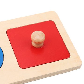 Gontence Lernspielzeug Geometrische Formen Holz Puzzle Spielzeug, Holzmuster Blöcke