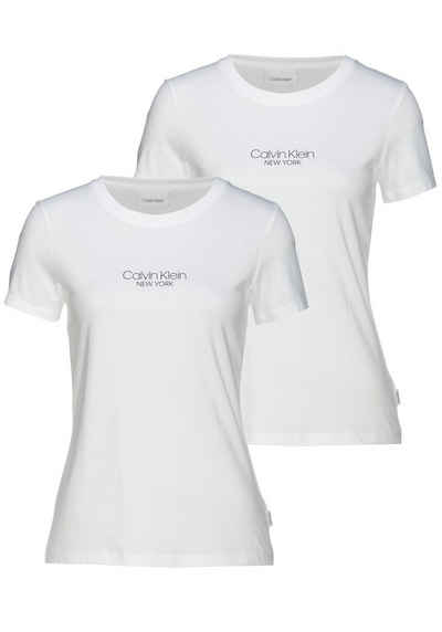 Calvin Klein Rundhalsshirt »2 PACK SLIM FIT T-SHIRT« mit Calvin Klein Logo-Schriftzug