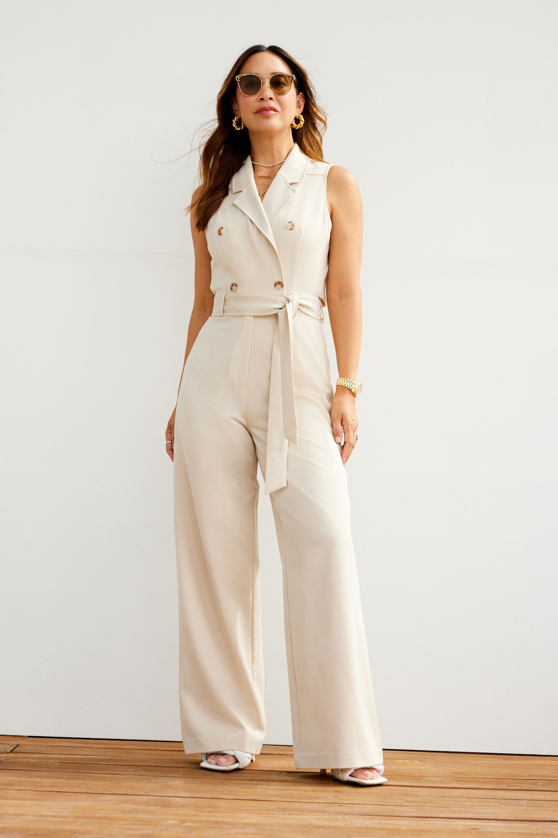 Myleene Klass Jumpsuit Myleene Klass ärmelloser Tailored Fit Jumpsuit (1-tlg)