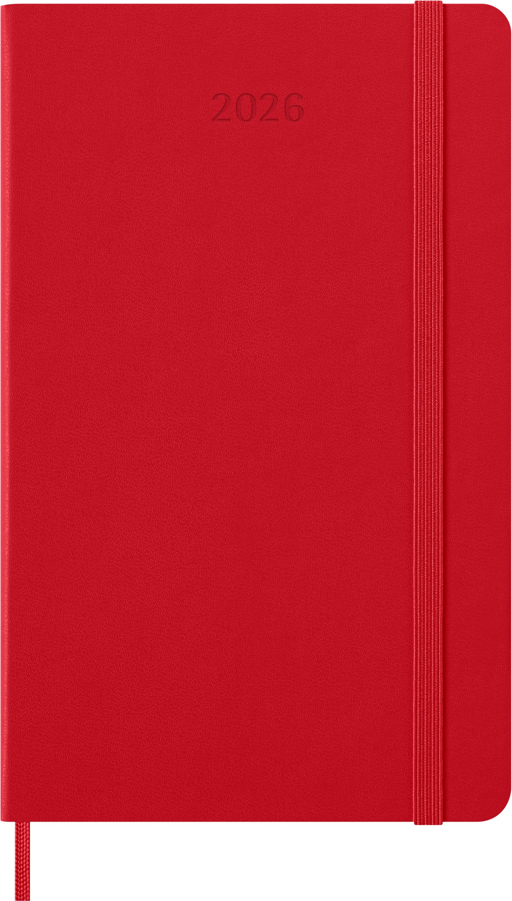 MOLESKINE Buchkalender, MOLESKINE 12 MONATE NOTIZKALENDER 2026 - HARD COVER - L/A5 - ROT