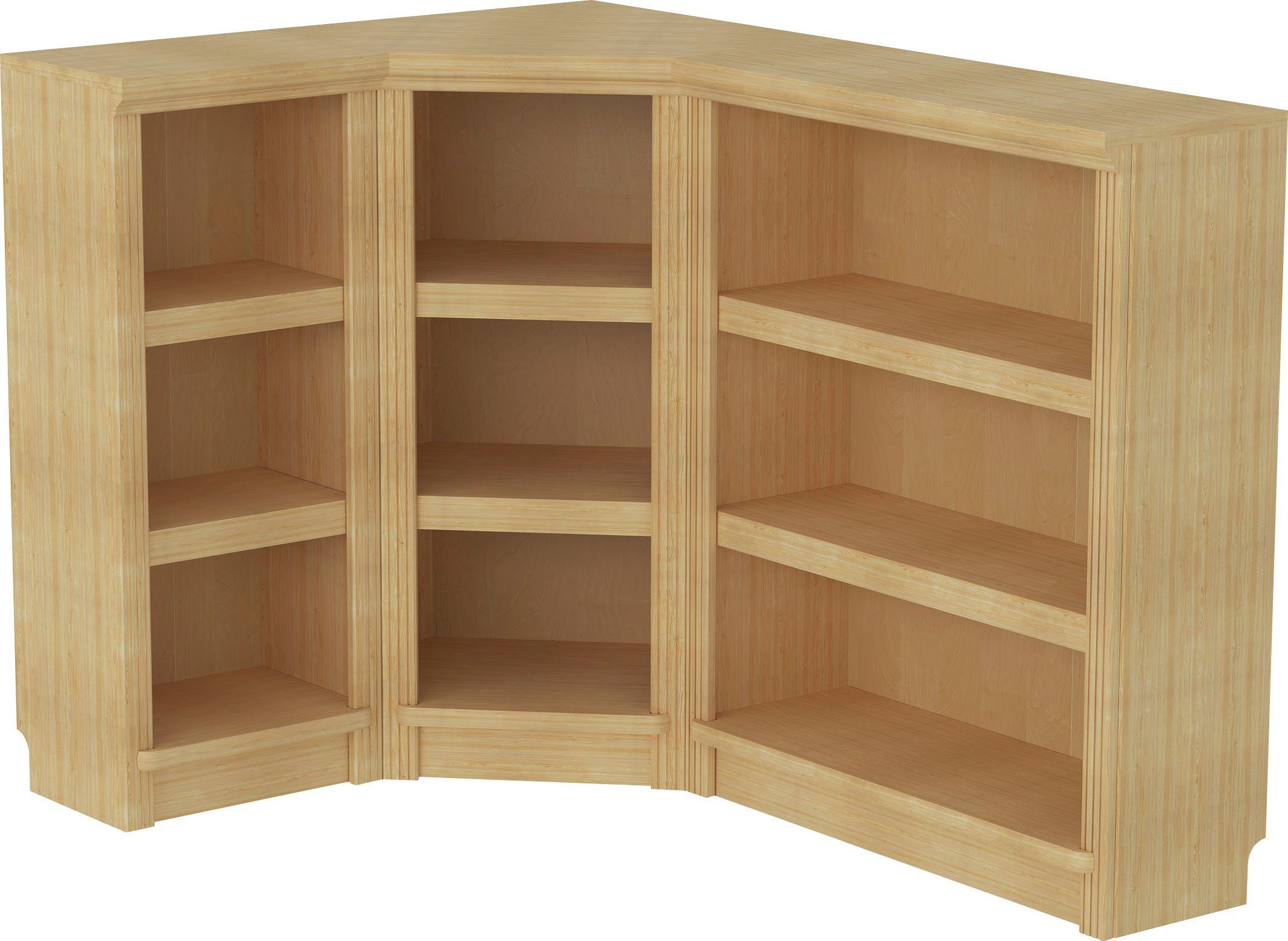 Bibliothek Massiver Kiefer natur 3-tlg., natur Home Soeren, affaire Aus |