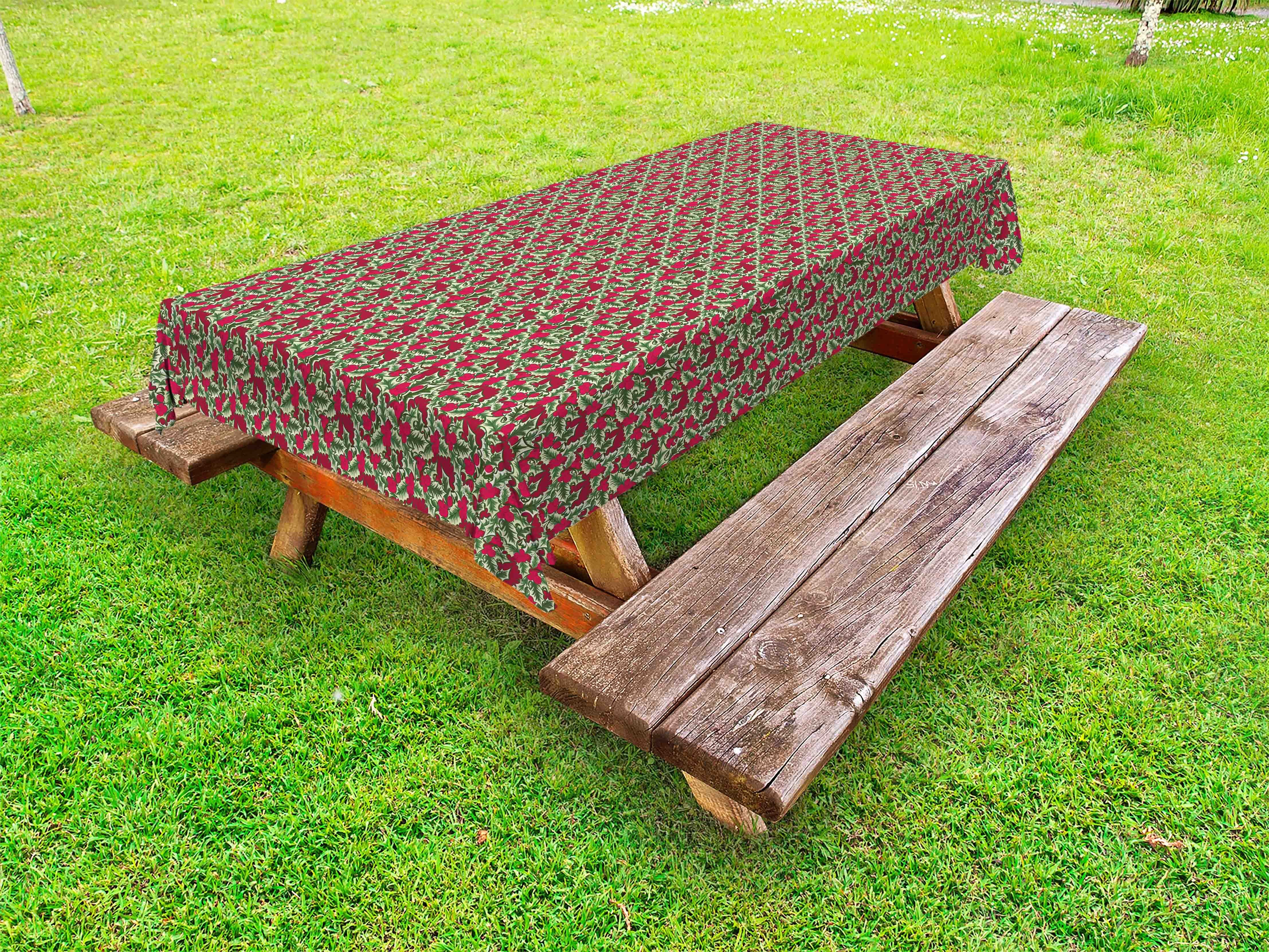 Abakuhaus Tischdecke dekorative waschbare Picknick-Tischdecke, Blumen Weihnachten Blumenstrauß | Tischdecken