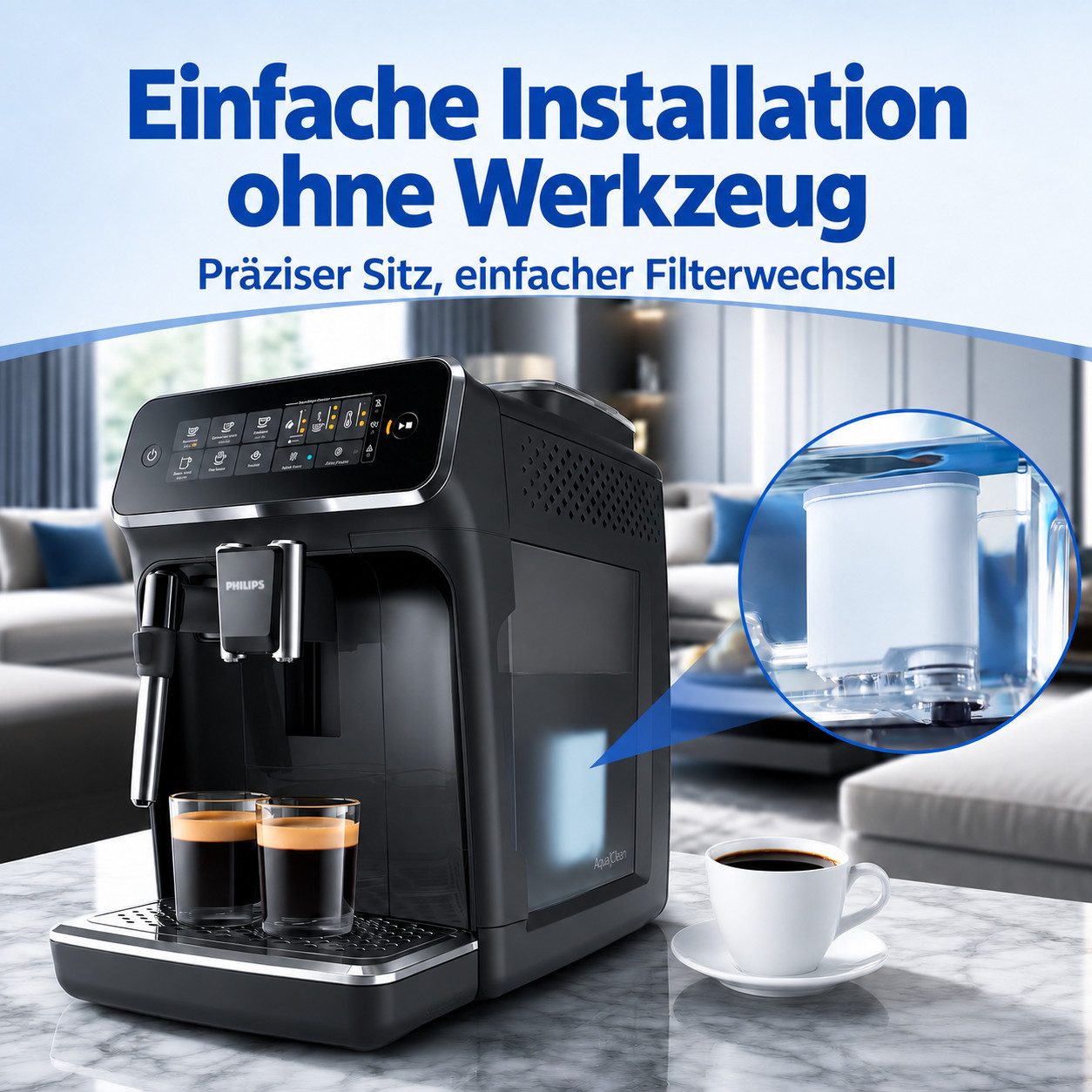 Filswa Wasserfilter für Philips AquaClean CA6903/22, Kompatibel mit Saeco und Philips, wirkt gegen Kalk, bewahrt Mineralien und veredelt den Geschmack. – Bild 3 von 5