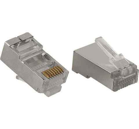 Hama CAT-5e-Stecker 8p8c (RJ45), 10 Stück LAN-Kabel, RJ-45 (Ethernet)