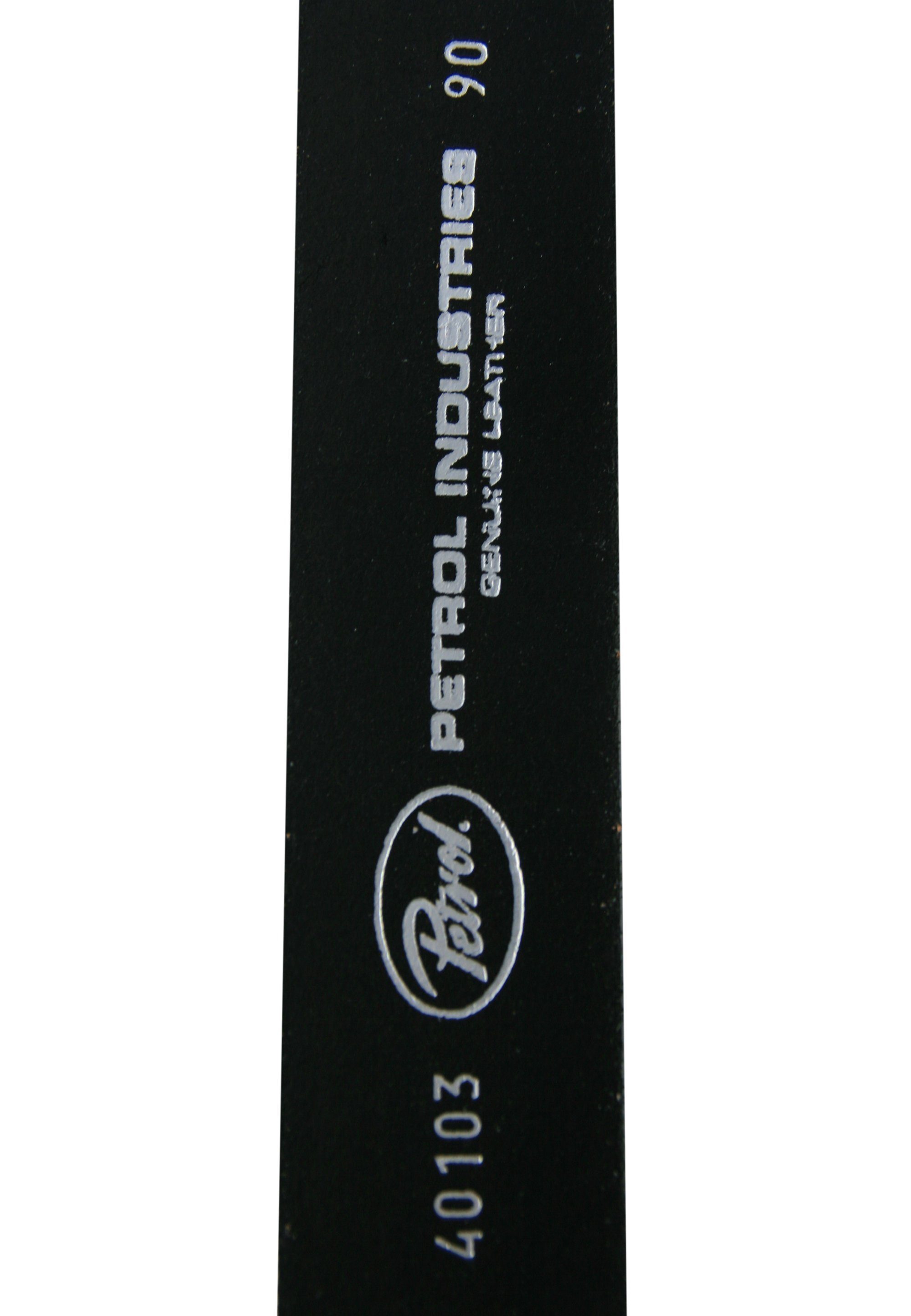 Petrol Industries Ledergürtel mit schicker Markengravur schwarz