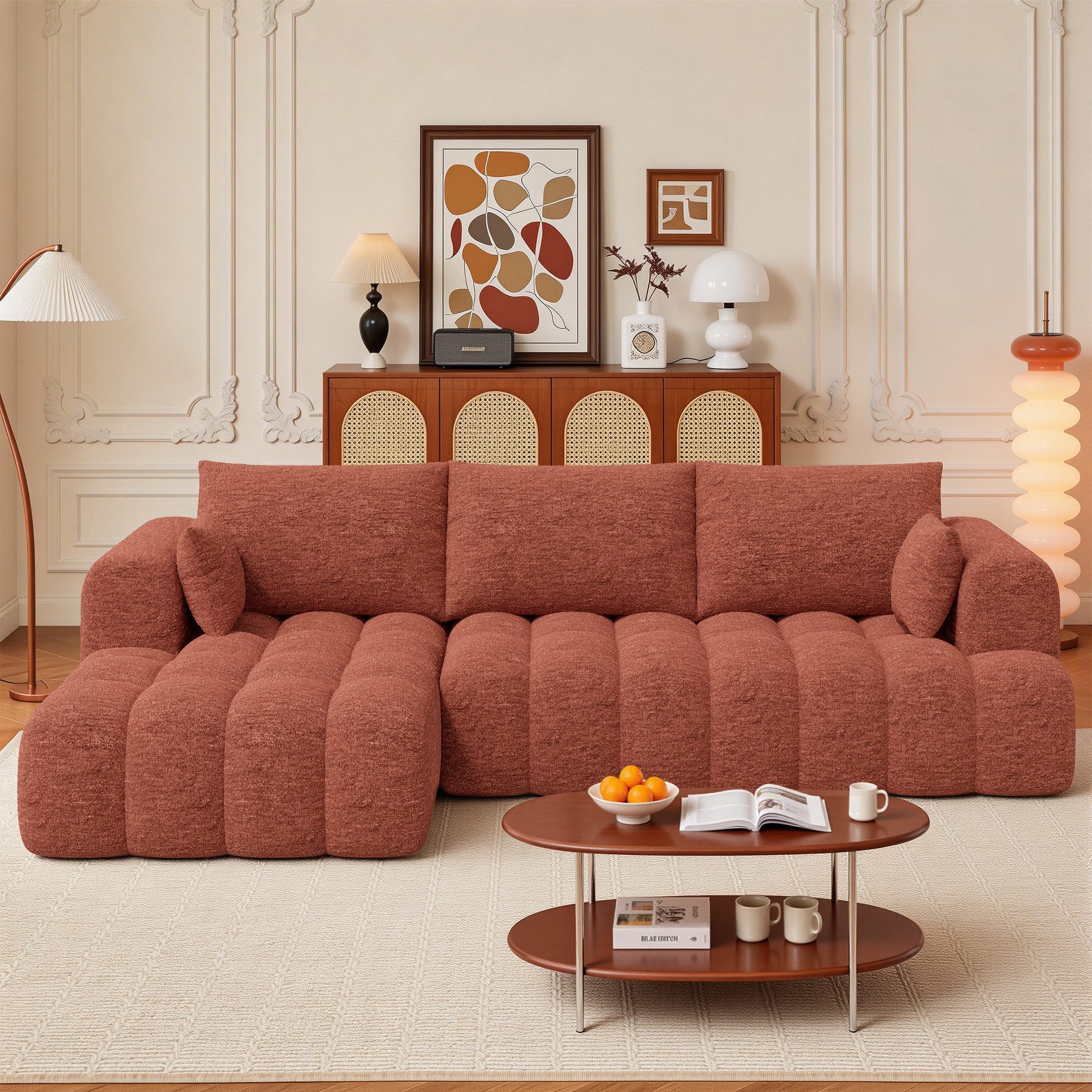HawthyHome Ecksofa Wolken-Sofa, Modulares L-Form Sofa mit Récamiere, 270 cm, Ergonomisches Design mit tiefem Sitz, weich & pflegeleicht