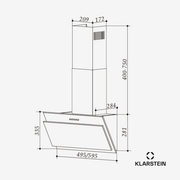 Klarstein Deckenhaube Serie CGCH3-Alessia-60SS+B Alessia, Kopffreihaube head -free Abluft Umluft LED