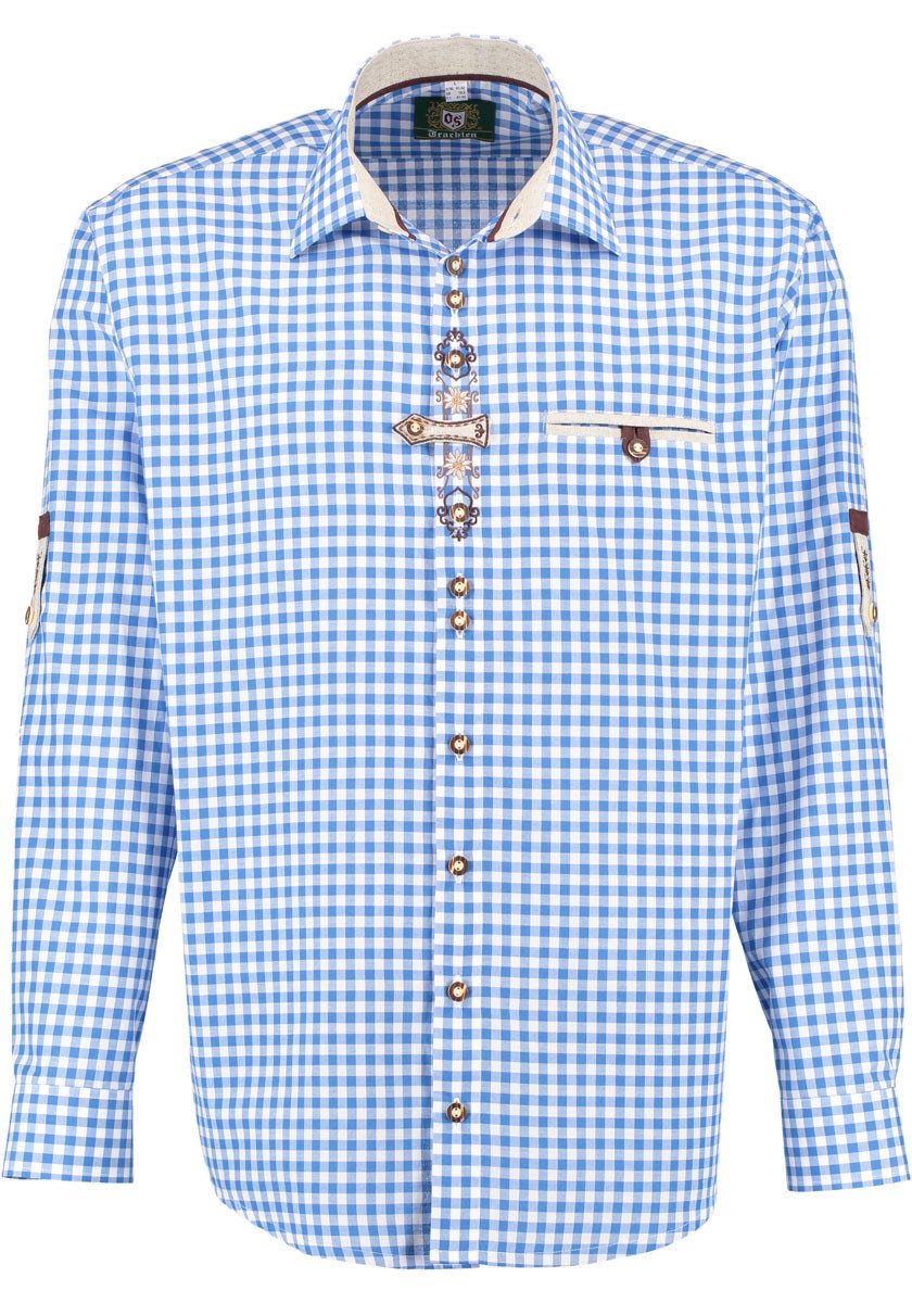 OS Trachten Trachtenhemd Trufu Herren Langarmhemd mit Paspeltasche günstig online kaufen