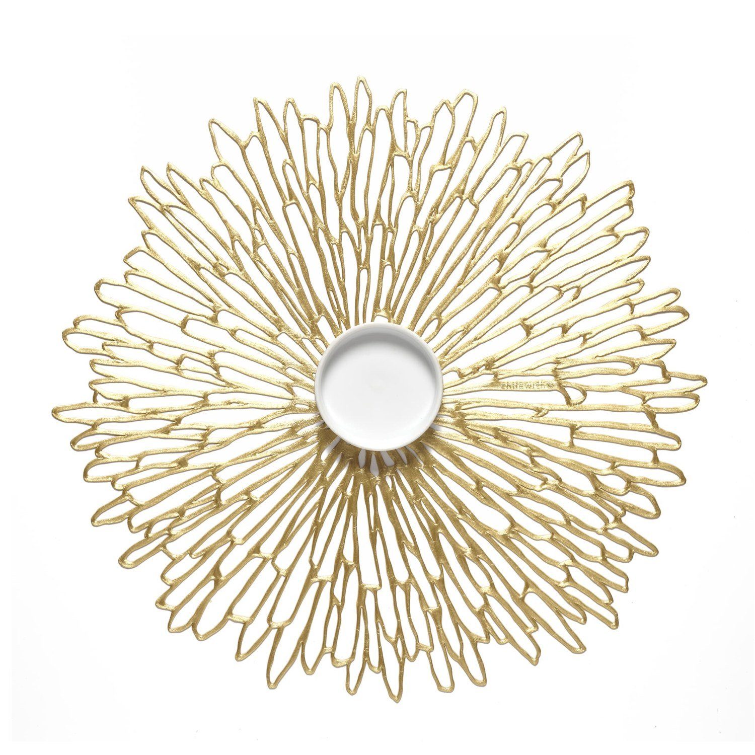 Platzset Pressed Vinyl Bloom Round Gilded