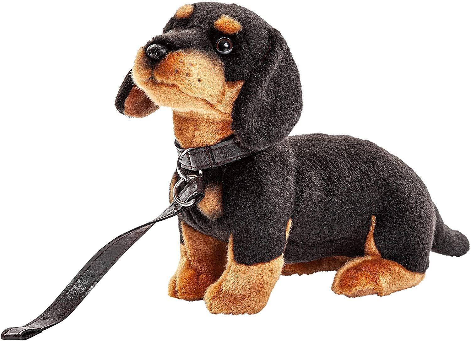 Uni-Toys Kuscheltier Dackel - mit/ohne Leine - 27 cm (Länge) - Plüsch-Hund - Plüschtier, zu 100 % recyceltes Füllmaterial