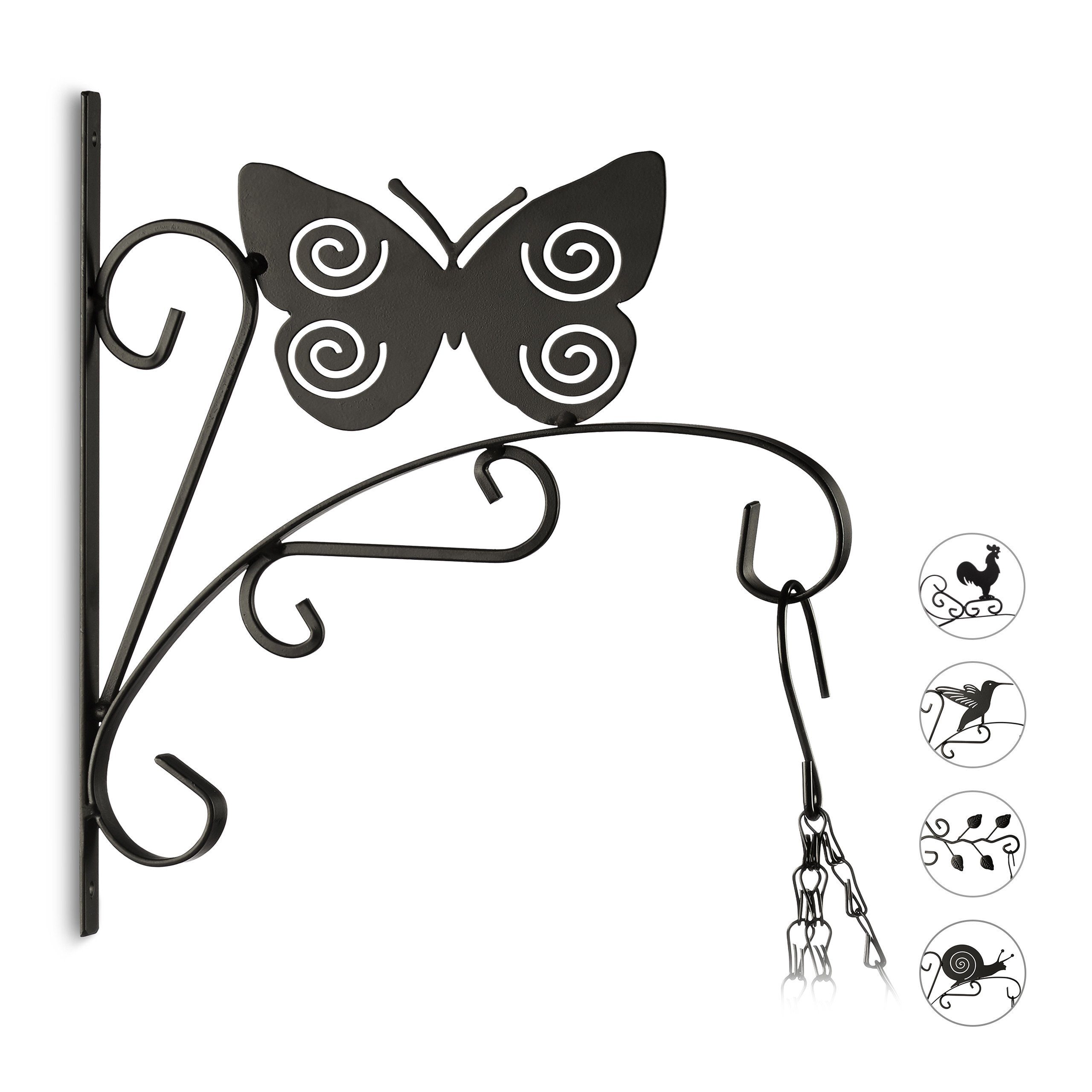 relaxdays Wandhaken 3 tlg. Blumenhaken Tiere Set
