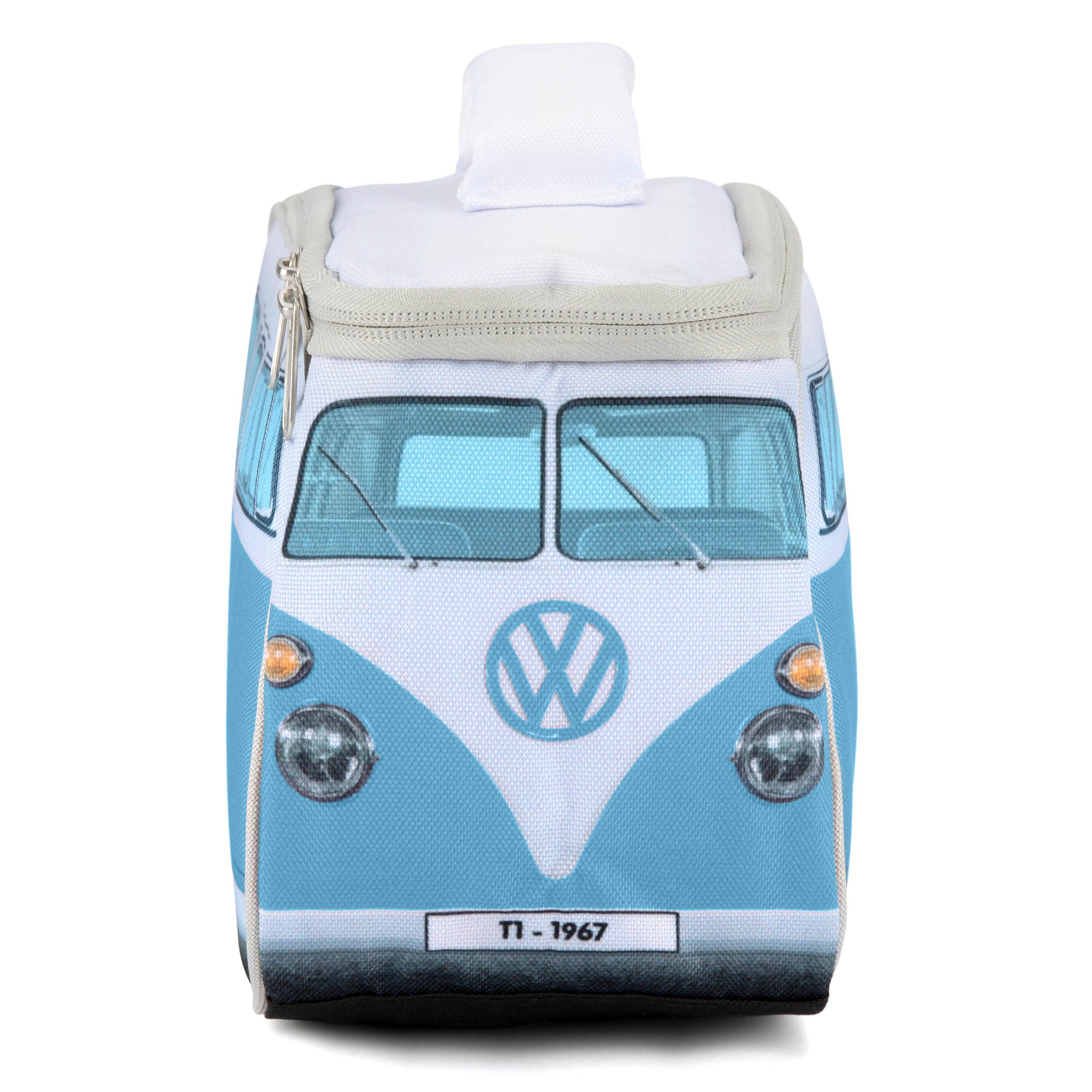 VW Collection by BRISA Lunchbox Volkswagen T1 Bulli Bus Brotdose, Polyester D600, PU beschichtet, (1-tlg), elegante Allzwecktasche in blau