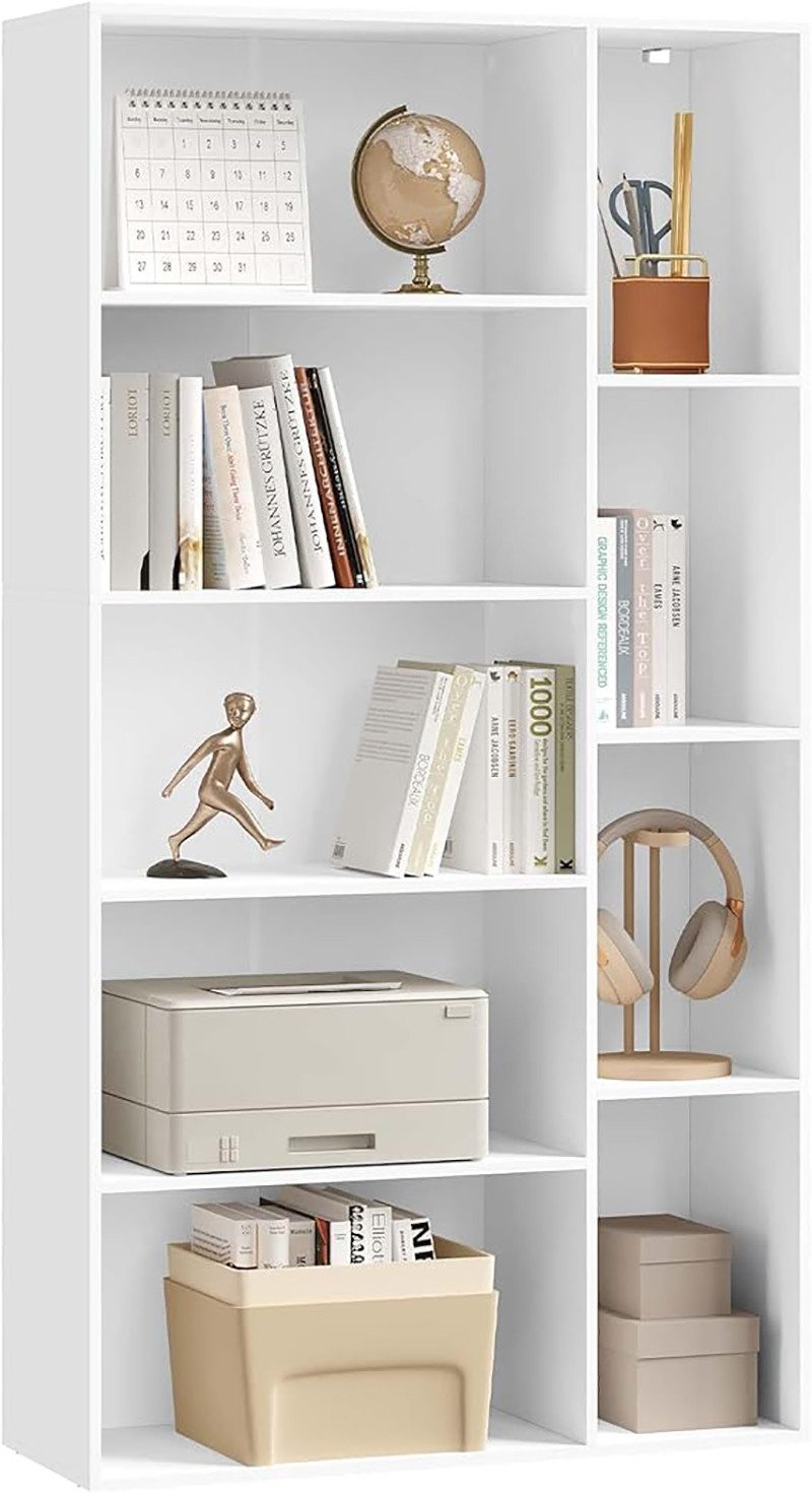 EUGAD Bücherregal, 1-tlg., mit 9 Fächern, freistehendes Regal, 80x150x30 cm günstig online kaufen