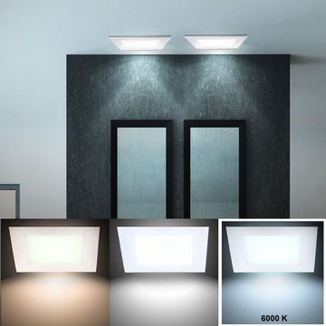 etc-shop LED Panel, LED-Leuchtmittel fest verbaut, Kaltweiß, 2er Set LED Decken Einbau Panel Strahler Raster Wand Leuchten Ess