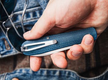 Böker Taschenmesser Coffin Denim Micarta Slipjoint Messer Clip