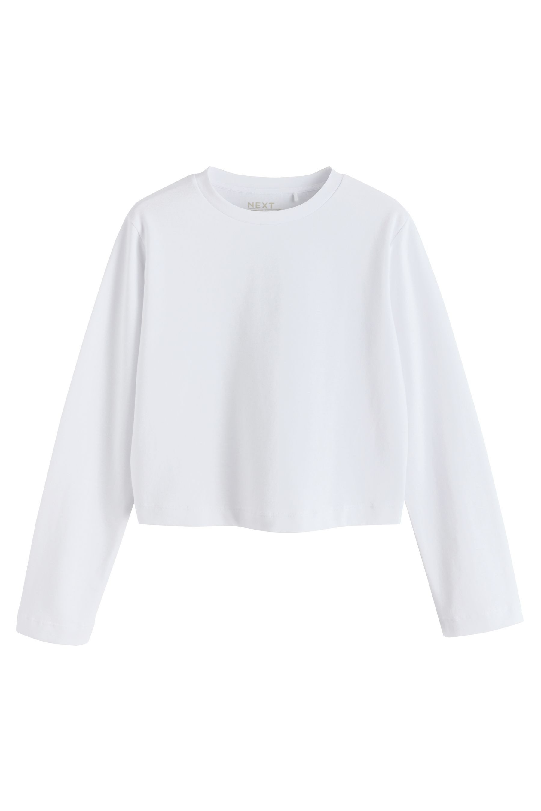 Next Langarmshirt Verkürztes, kastiges Langarmshirt, schwerer Stoff (1-tlg)