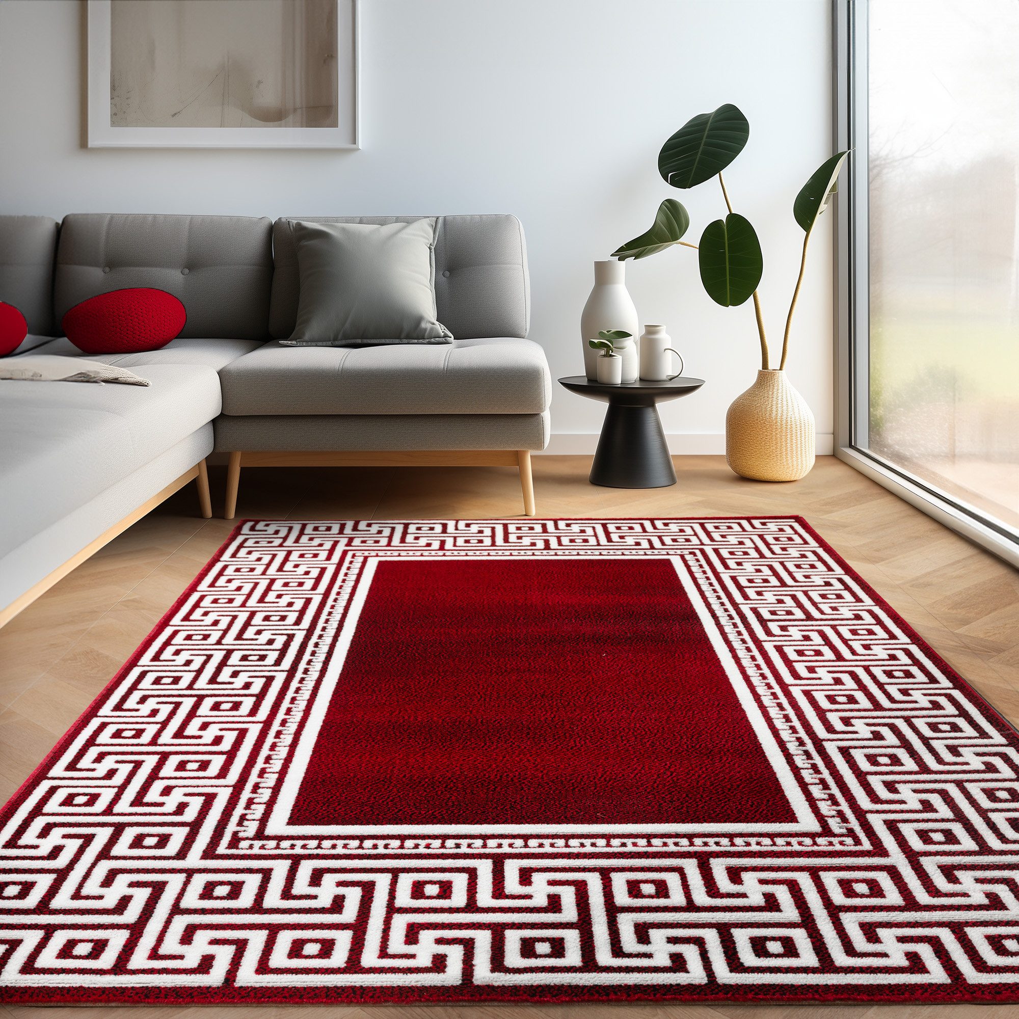 Carpettex Designteppich Mäander-Design, Läufer, Höhe: 12 mm, Kurzflor Teppi günstig online kaufen