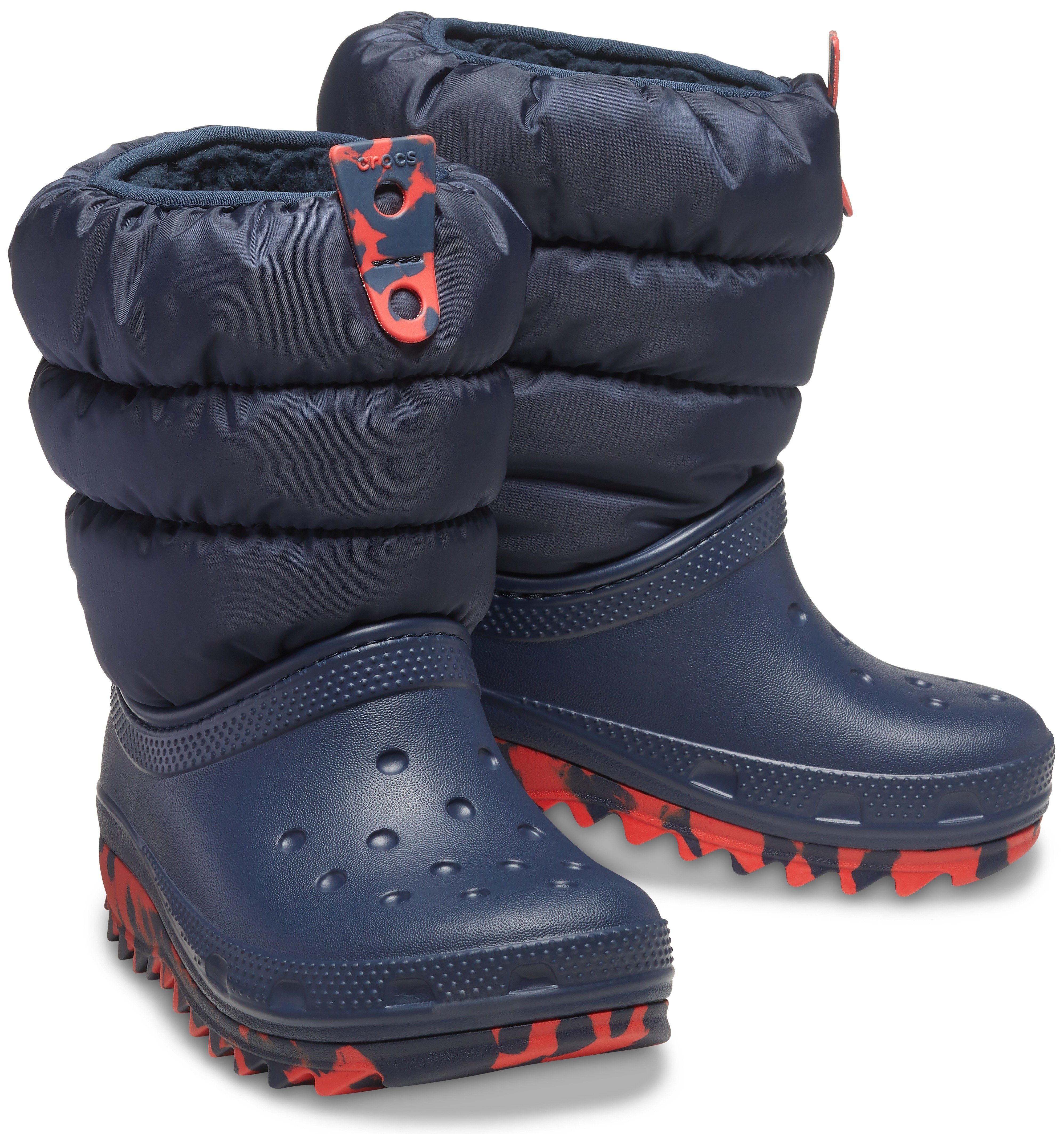 Crocs Winterboots Schlupfen CLASSIC PUFF navy-rot T zum NEO BOOT