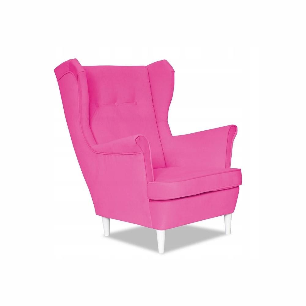Family Meble Sessel Family Meble ARI Ohrensessel aus Velours in Fuchsia 84x92x104 cm